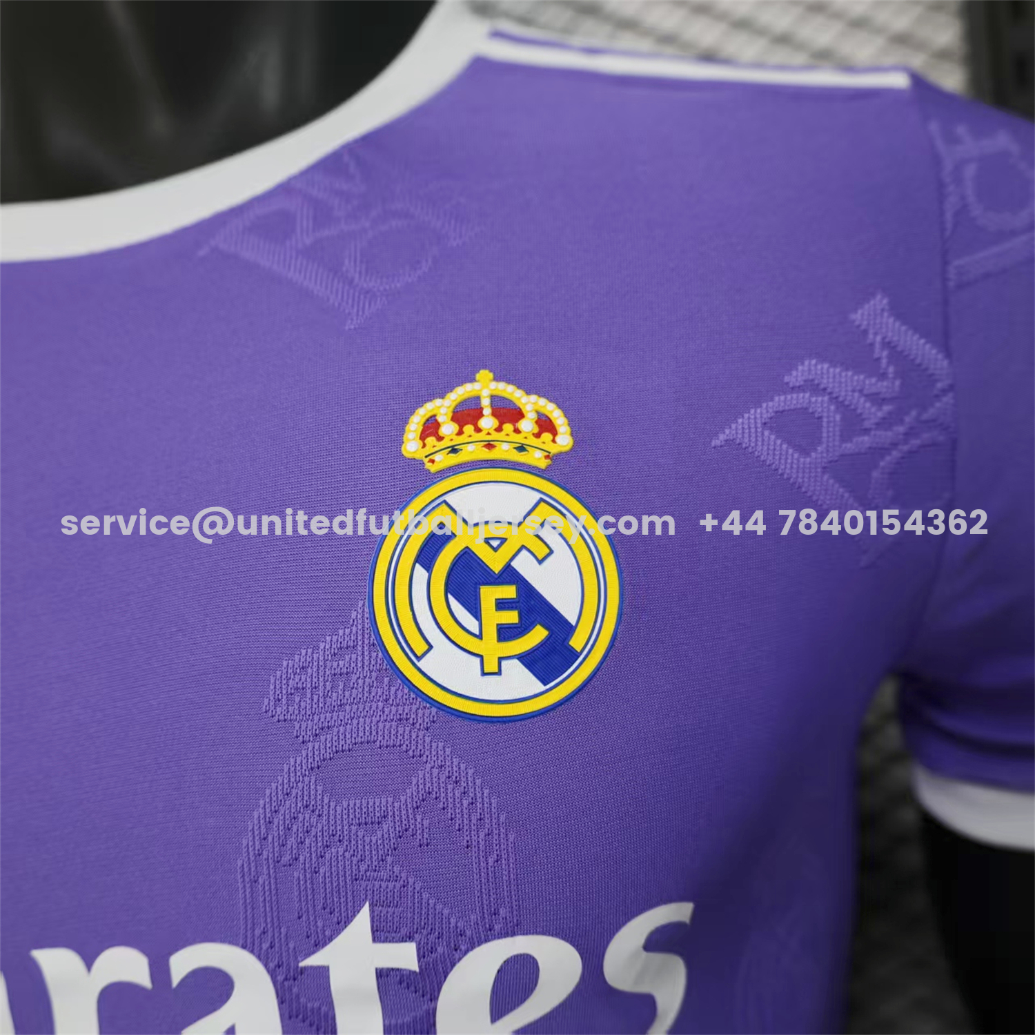 unitedfutballjersey-Real Madrid 25-26 Purple Team Logo Jacquard Special Jersey - Player Version