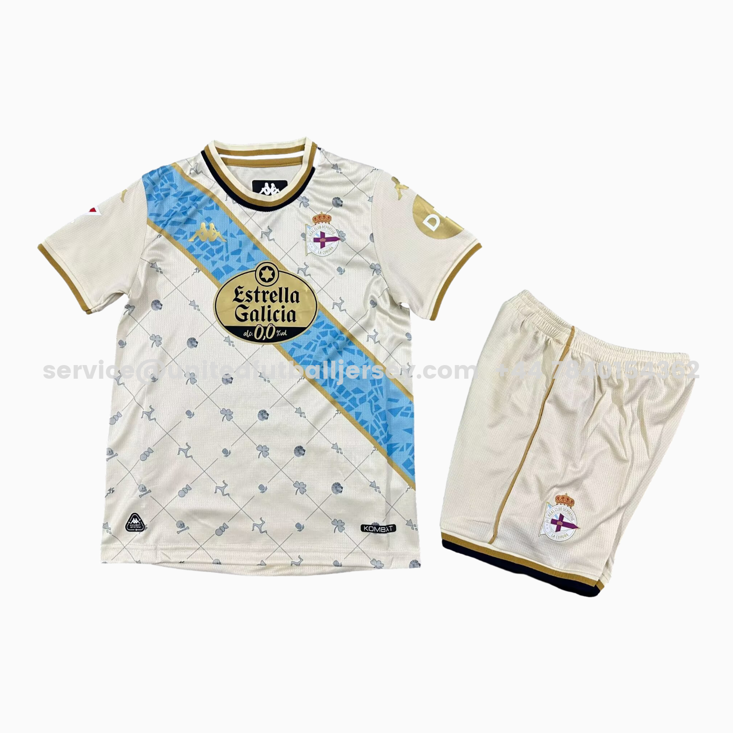 unitedfutballjersey-Deportivo de La Coruña 25-26 Third White Kids Kit
