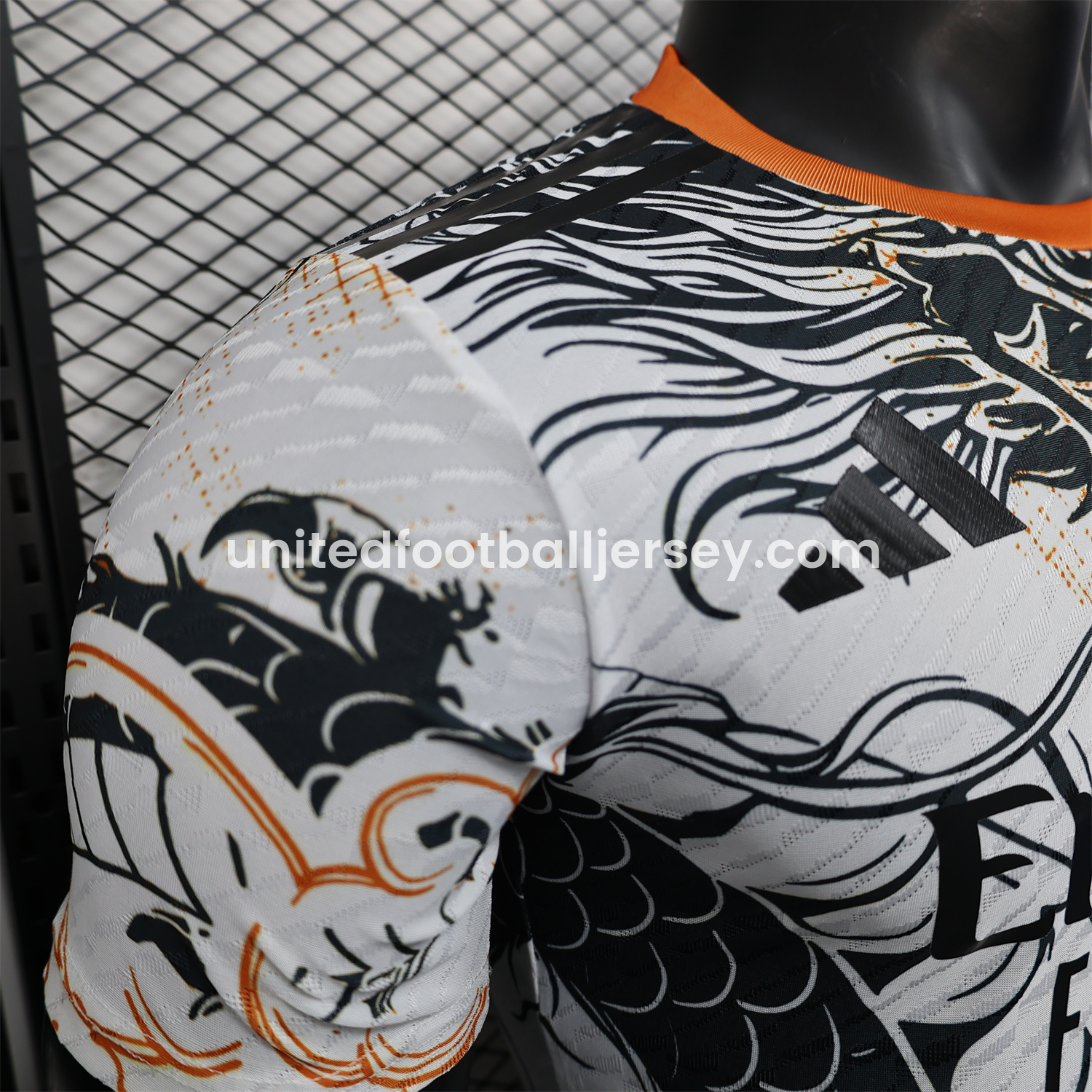 unitedfutballjersey-Real Madrid 24-25 Black & Orange Loong White Jersey - Player Version