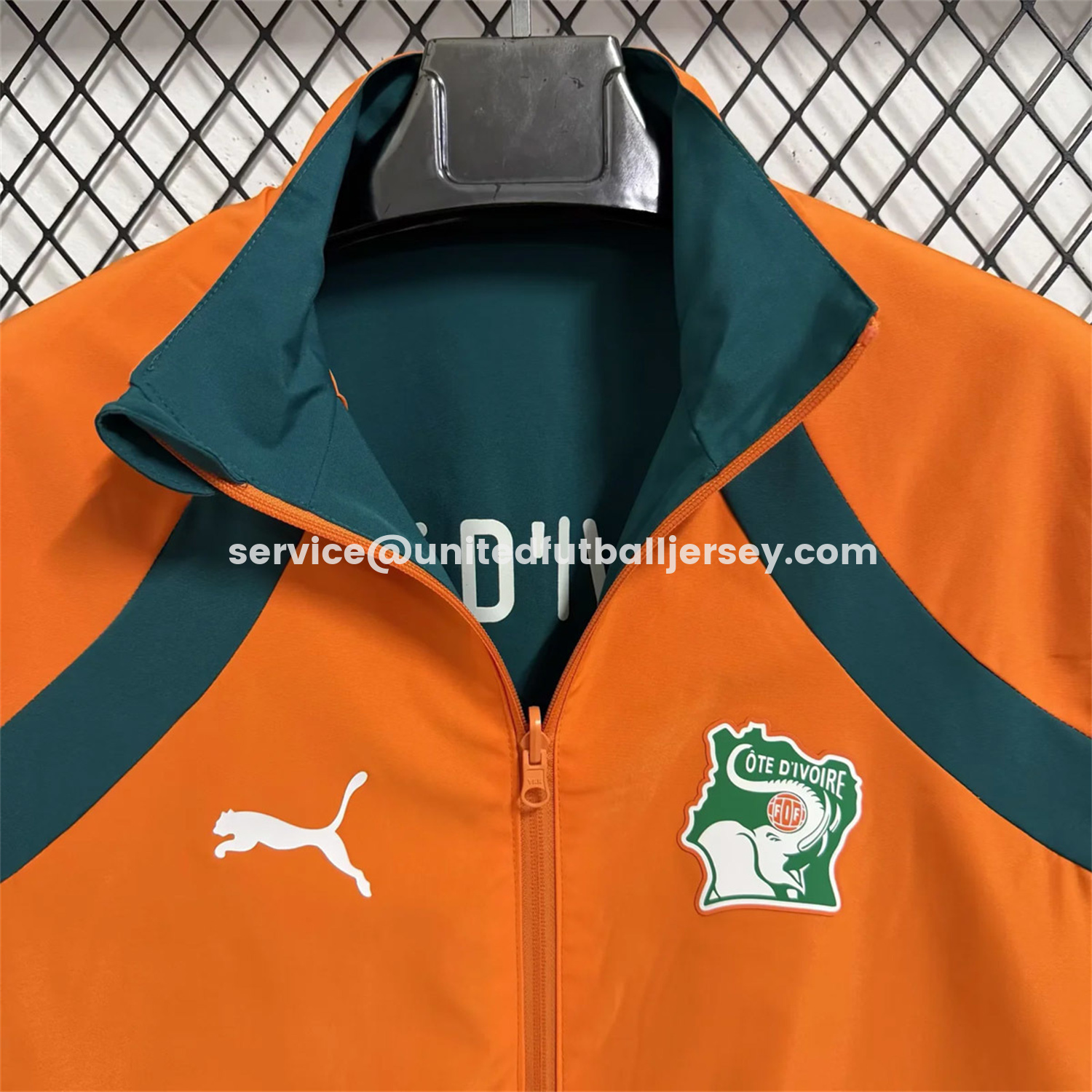 unitedfutballjersey-Ivory Coast 2026 Pre-Match Double Sided Reversible Windbreaker - Orange