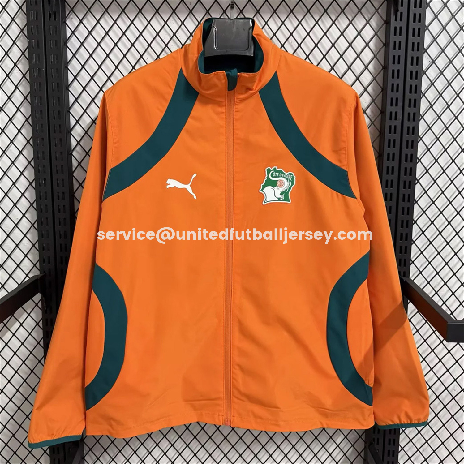 unitedfutballjersey-Ivory Coast 2026 Pre-Match Double Sided Reversible Windbreaker - Orange