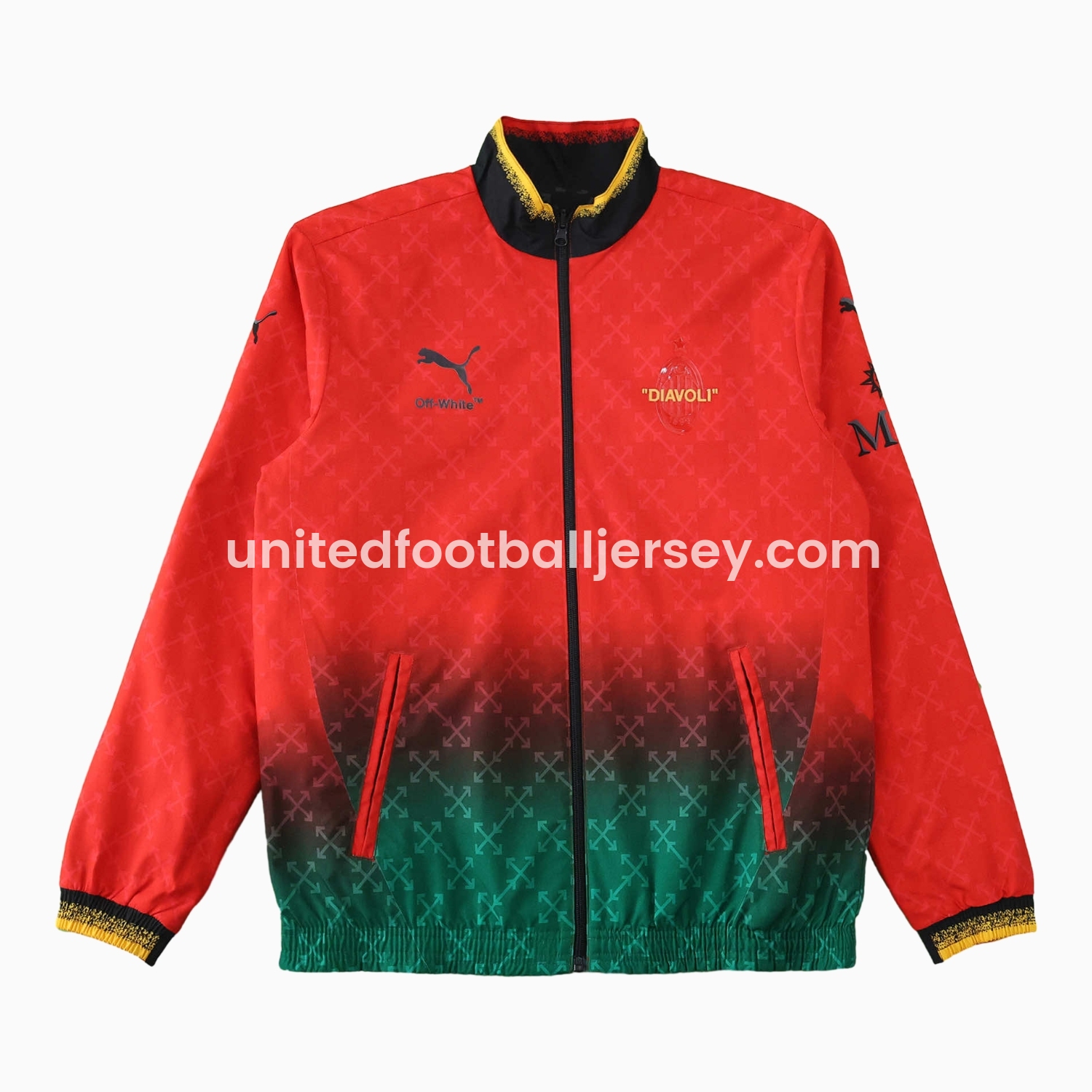 unitedfutballjersey-AC Milan 24-25 Fourth “Diavoli” Special Edition Double Sided Reversible Windbreaker - Black & Red