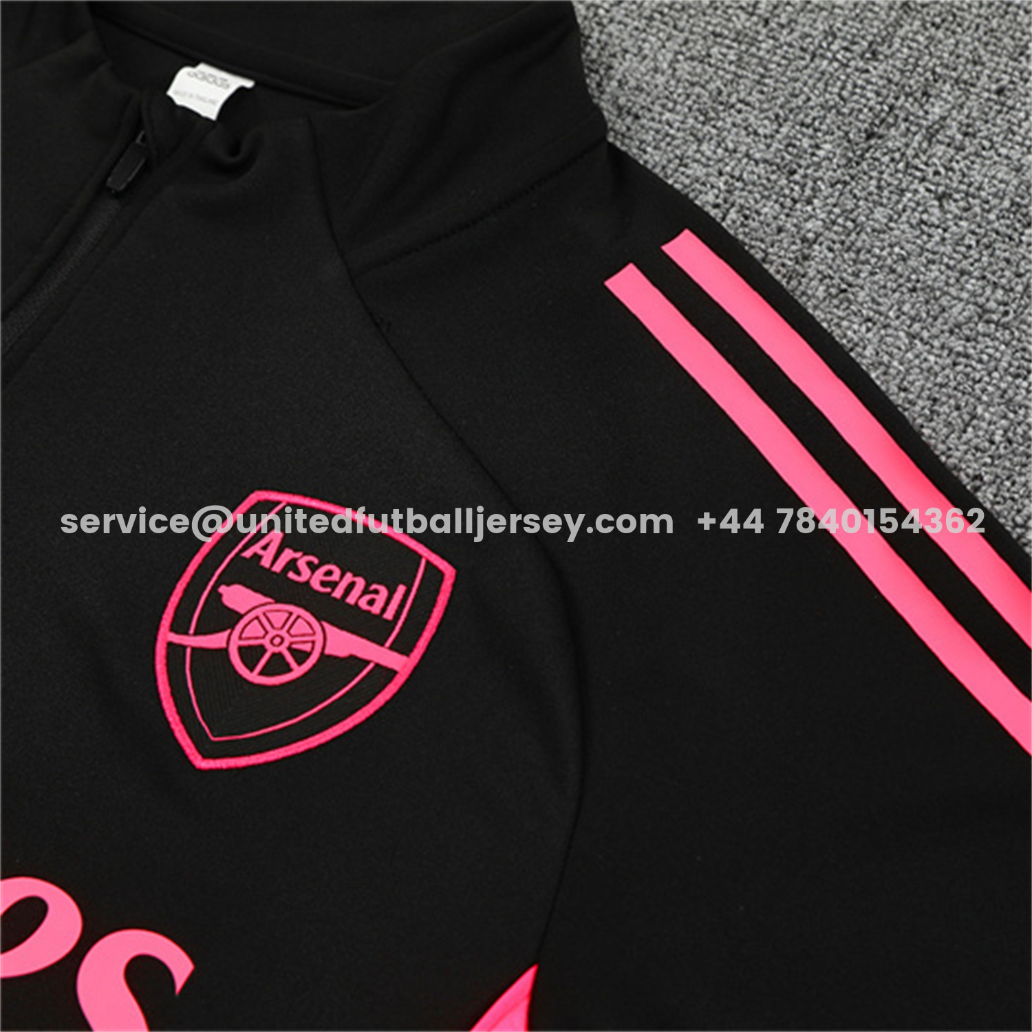 unitedfutballjersey-Arsenal 25-26 Kids Long Sleeve Training Set - Pink Logo Balck Top & Black Pants