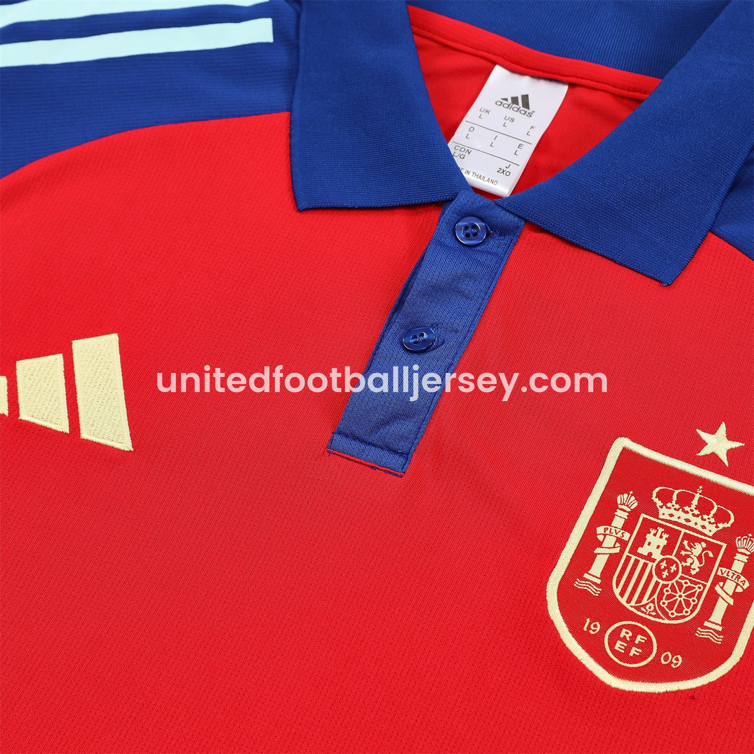 unitedfutballjersey-Spain 25-26 POLO Short-Sleeve Training Set - Red Top and Blue Pants
