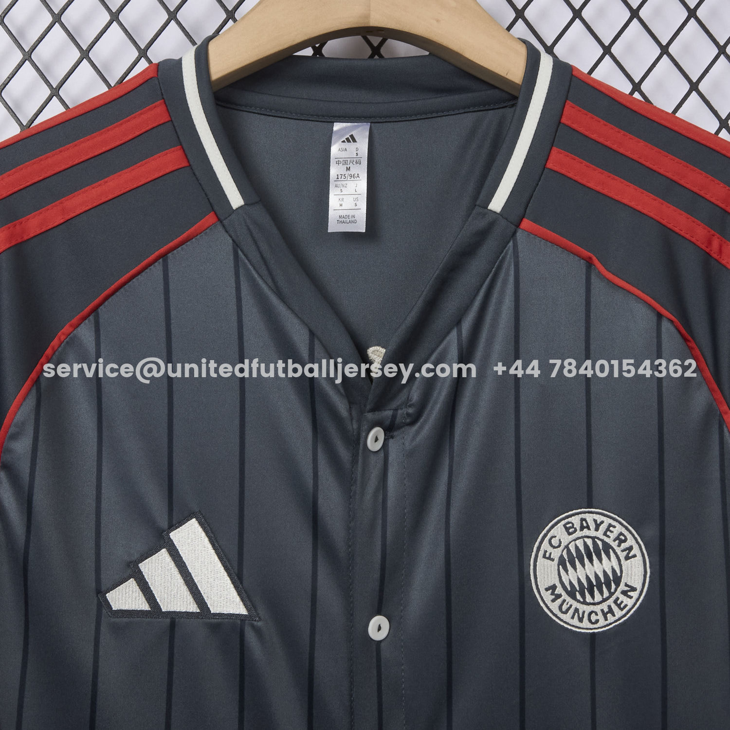 unitedfutballjersey-Bayern Munich 25-26 Deep Grey Baseball Jersey