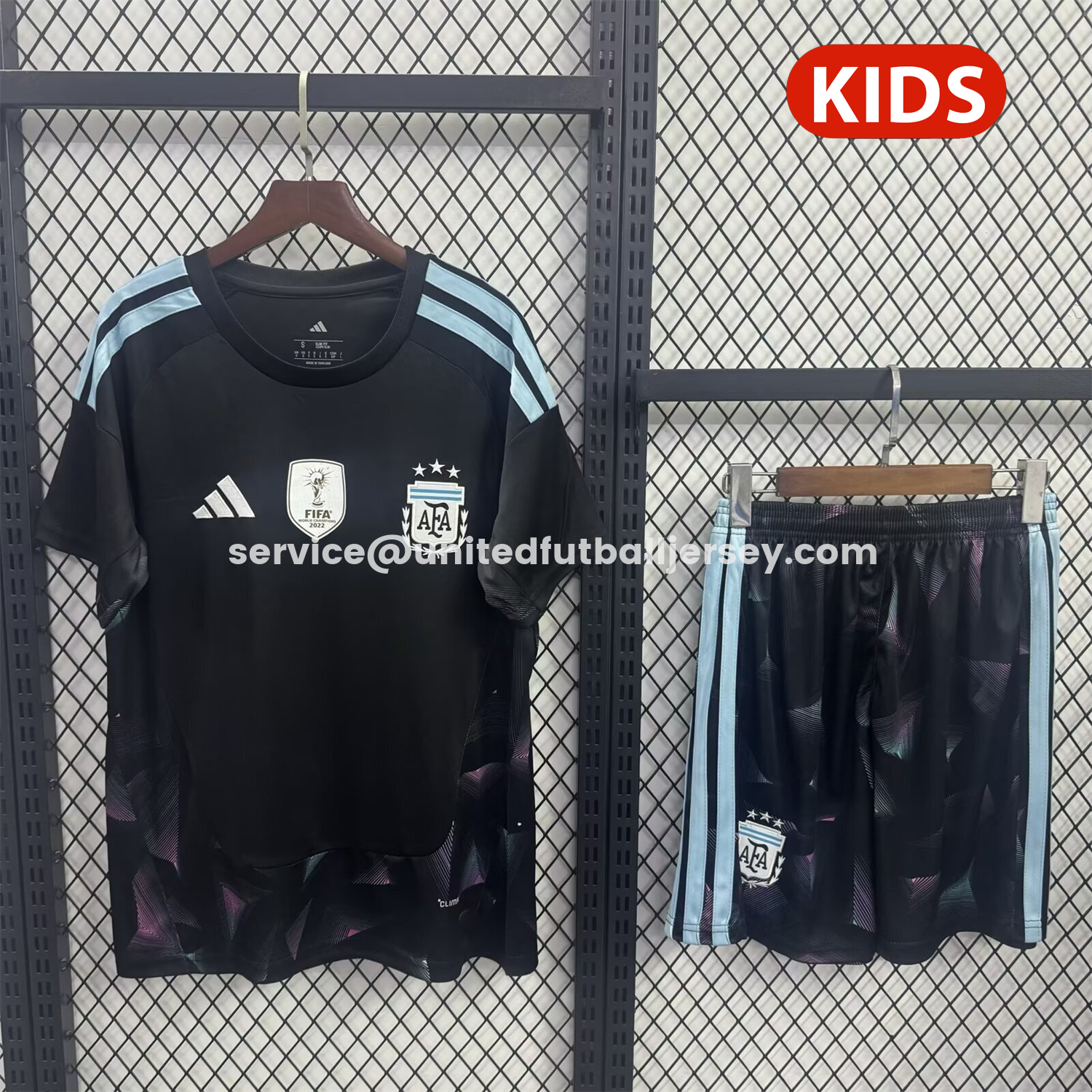 unitedfutballjersey-Argentina 2026 Goalkeeper Black Kids Kit