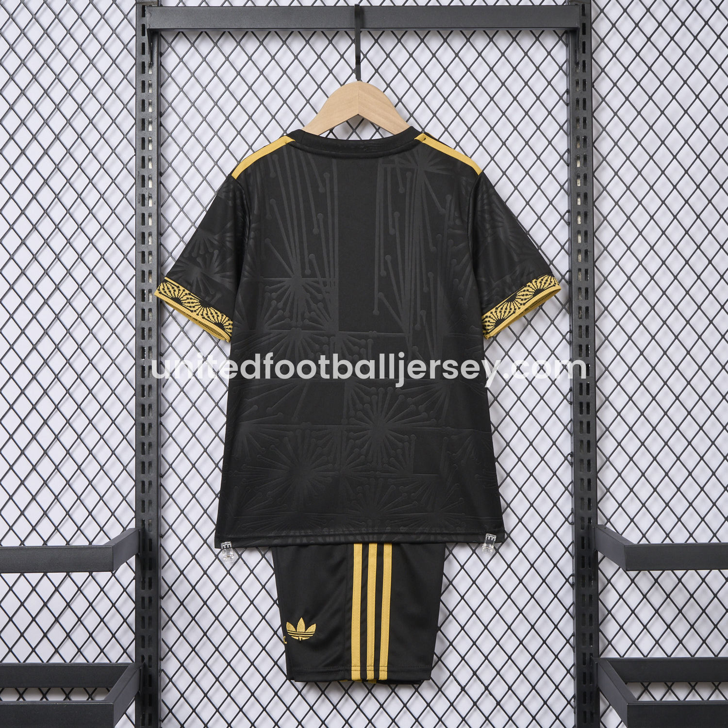 unitedfutballjersey-Mexico 2025 Gold Cup Black Kids Kit