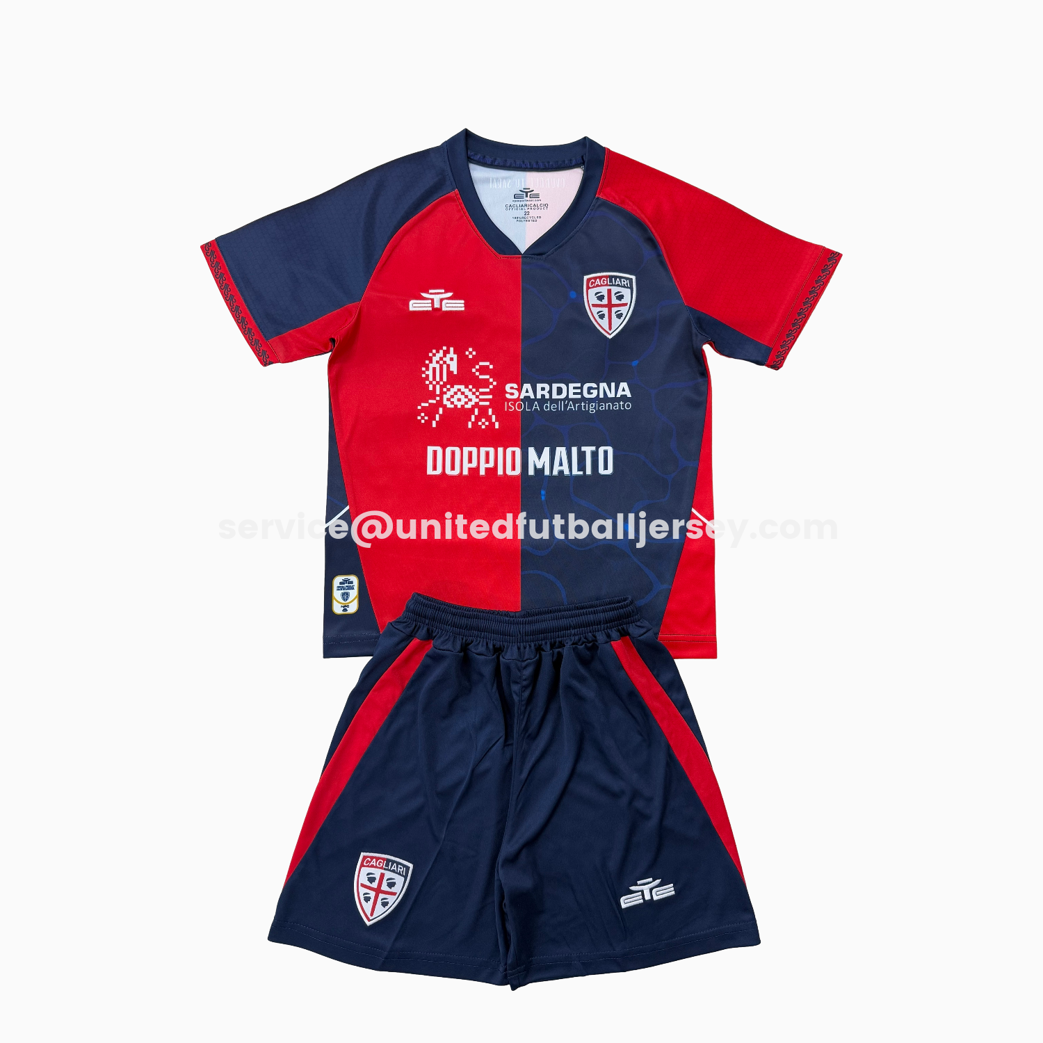 unitedfutballjersey-Cagliari Calcio 25-26 Home Men's Adult Jersey Set - Fans Version