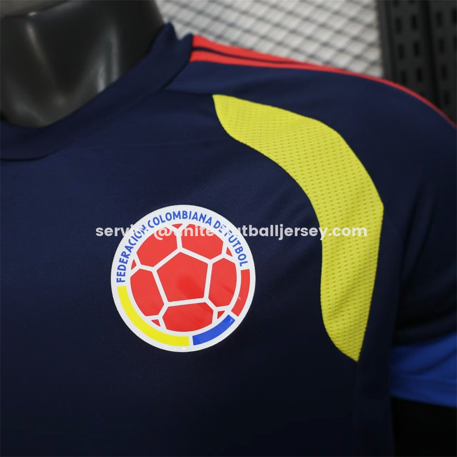 unitedfutballjersey-Colombia 2026 Dark Blue Pre-Match Training Jersey - Player Version