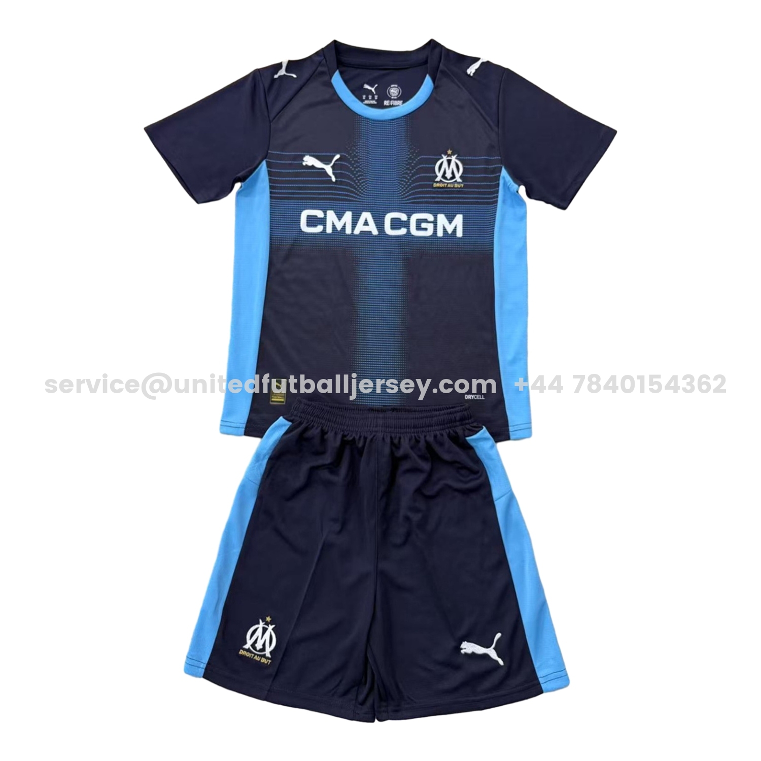 unitedfutballjersey-Marseille 25-26 Away Men's Adult Jersey Set - Fans Version