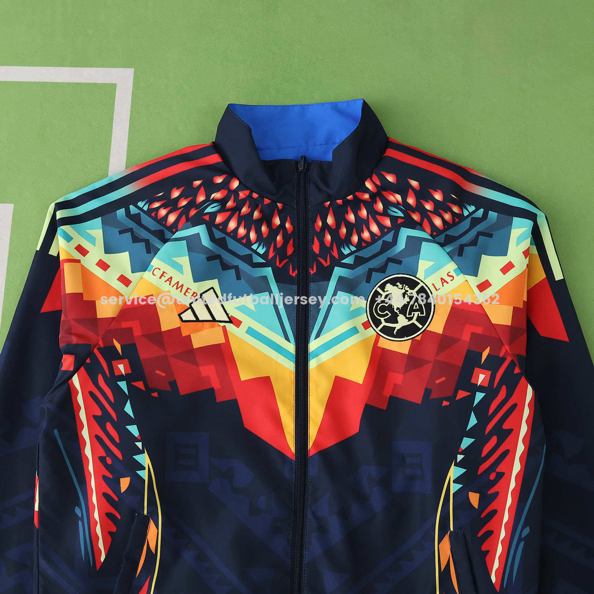 unitedfutballjersey-Club América 25-26 Throwback Double Sided Reversible Windbreaker - Blue & Black
