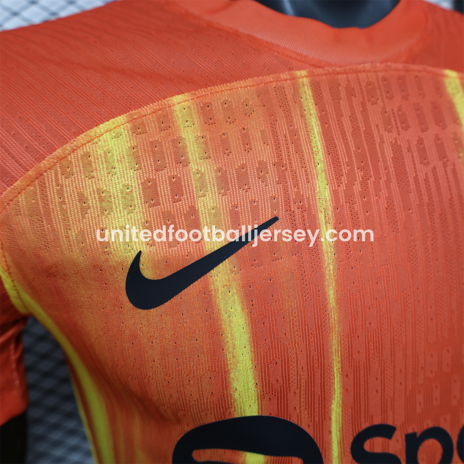 unitedfutballjersey-Barcelona 25-26 Spotify Orange & Yellow Special Jersey - Player Version