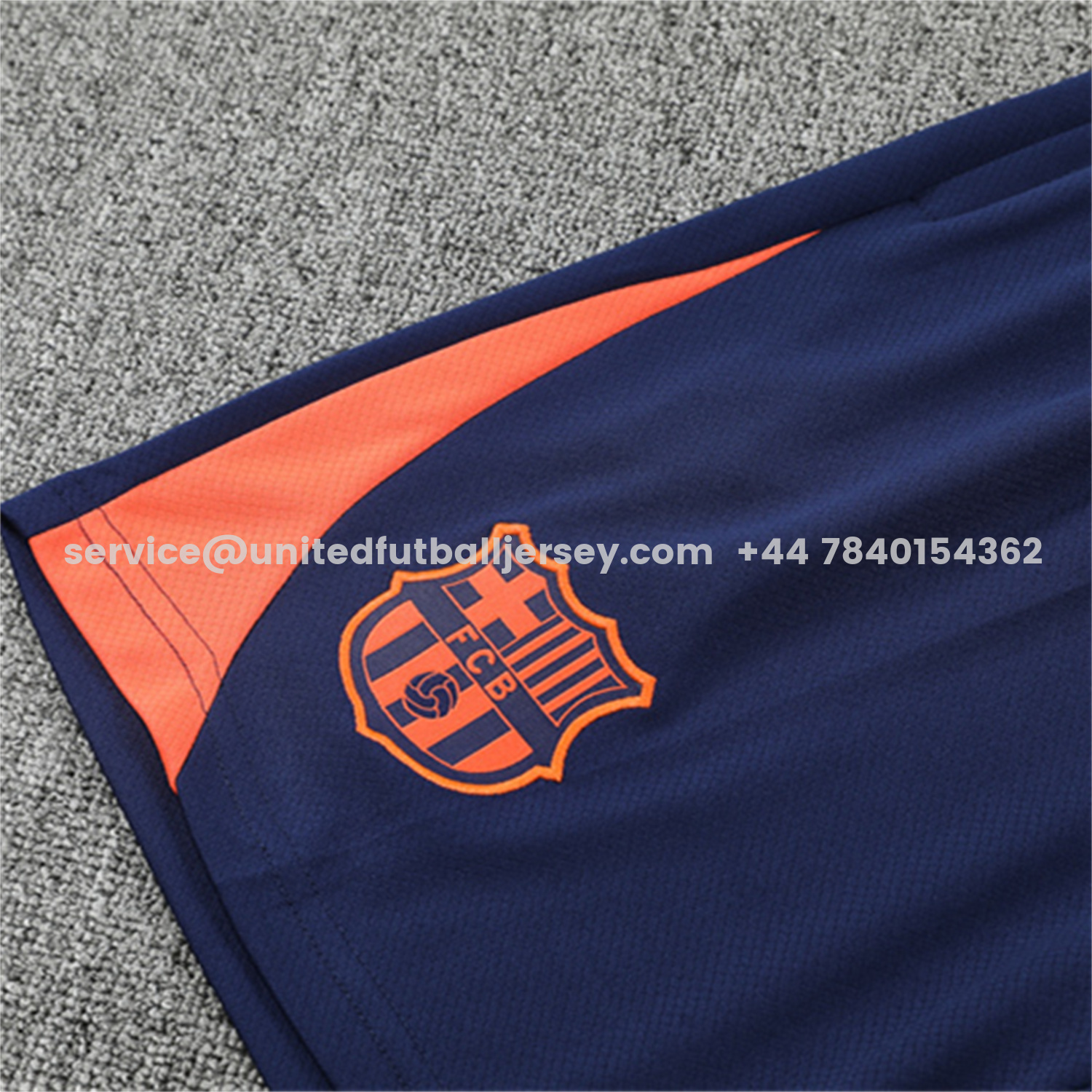 unitedfutballjersey-Barcelona 25-26 Short-Sleeve Training Set - Red Blue Line Top & Blue Shorts