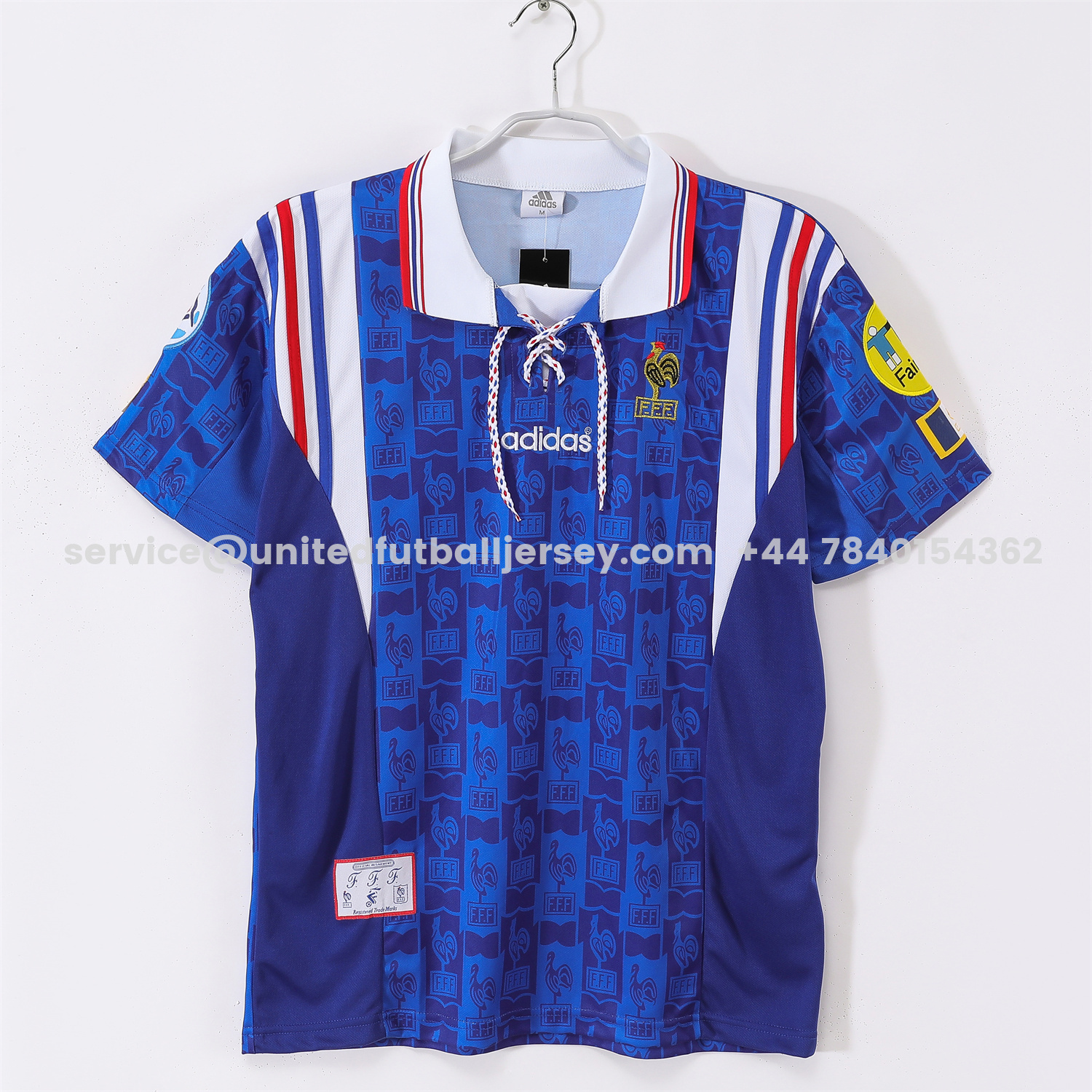unitedfutballjersey-Retro France 1996 Home Jersey