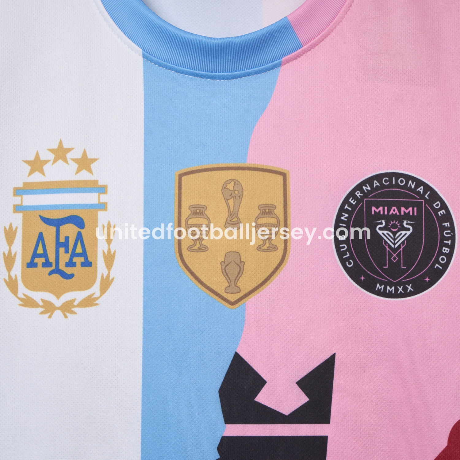unitedfutballjersey-Messi Career Commemorative Jersey - Fans Version - Argentina INT M.A.M Barcelona - with 10 Special Font
