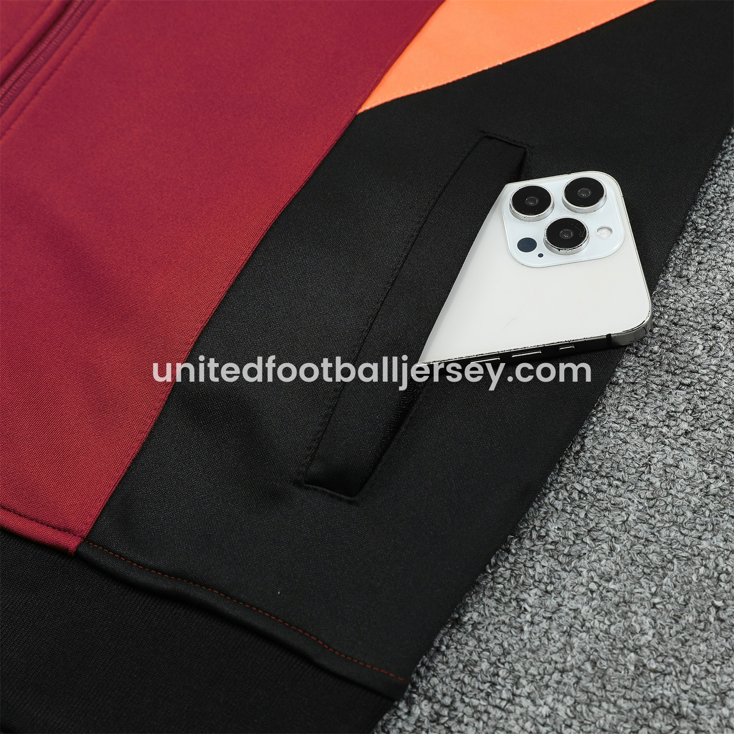 unitedfutballjersey-River Plate 25-26 Terrace Jacket Training Tracksuit - Deep Red Jackets & Black Pants