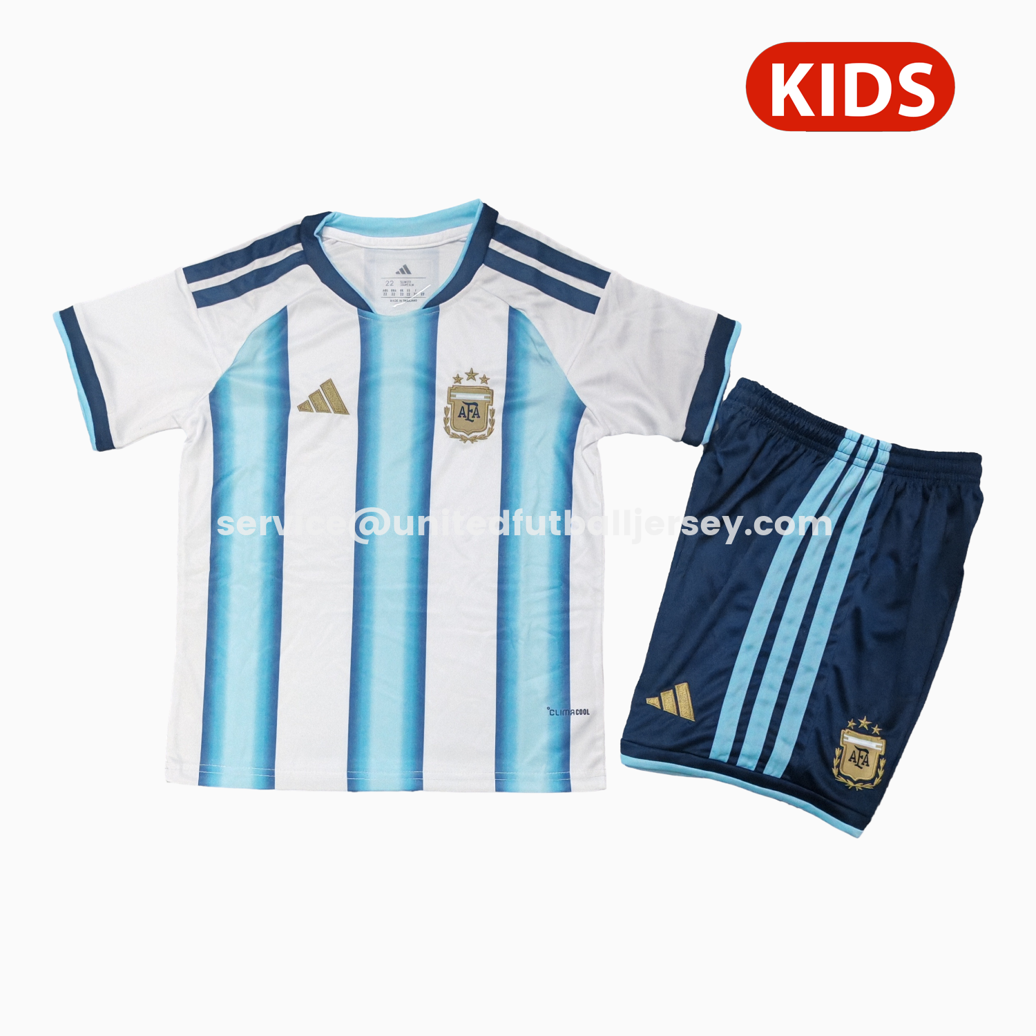 unitedfutballjersey-Argentina 2026 Home Kids Kit - Without Chest Patch