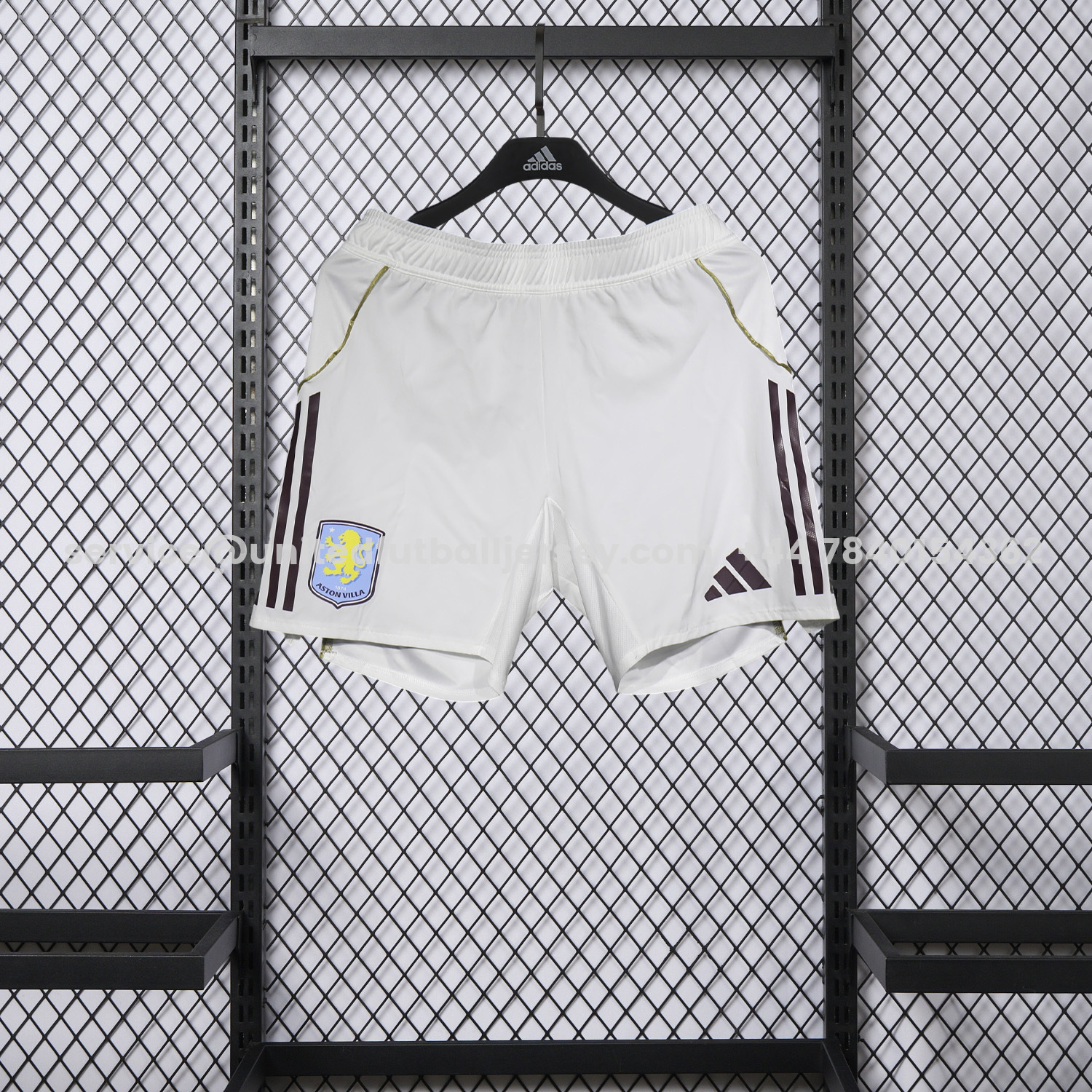 unitedfutballjersey-Aston Villa 25-26 Home White Shorts - Player Version