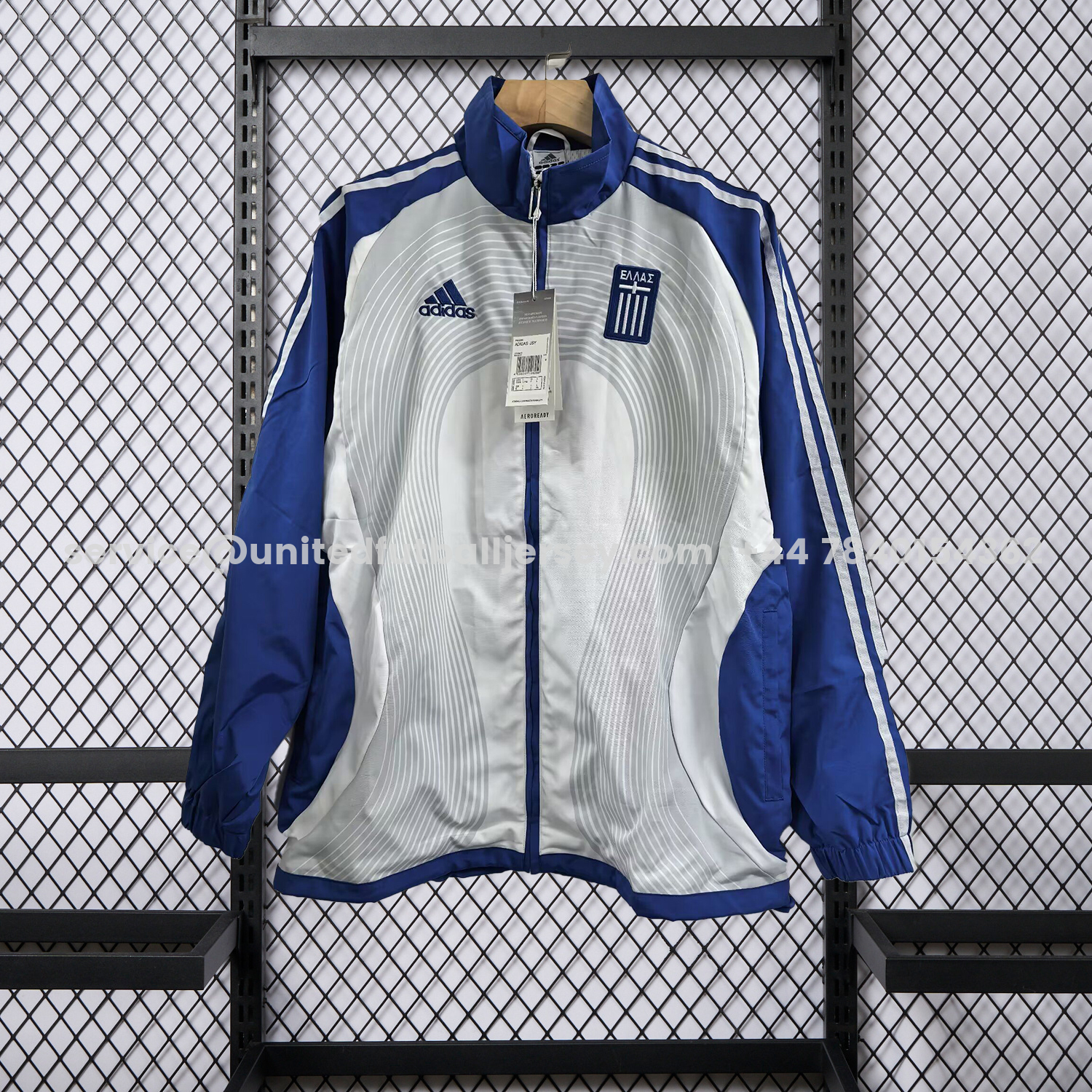 unitedfutballjersey-Retro Greece 2006 Vintage Style Windbreaker - White & Black