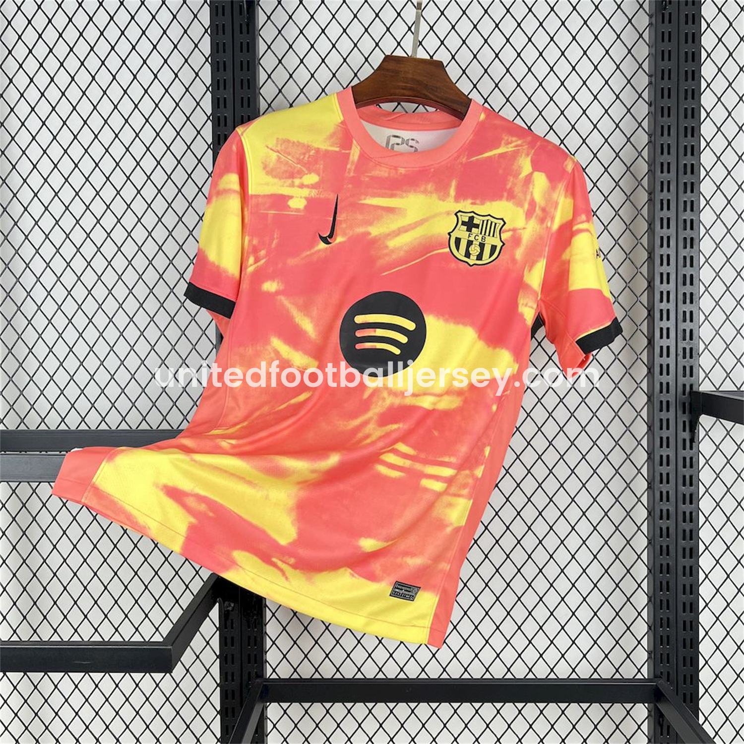 unitedfutballjersey-Barcelona 25-26 Yellow and Orange Camouflage Jersey - Fans Version