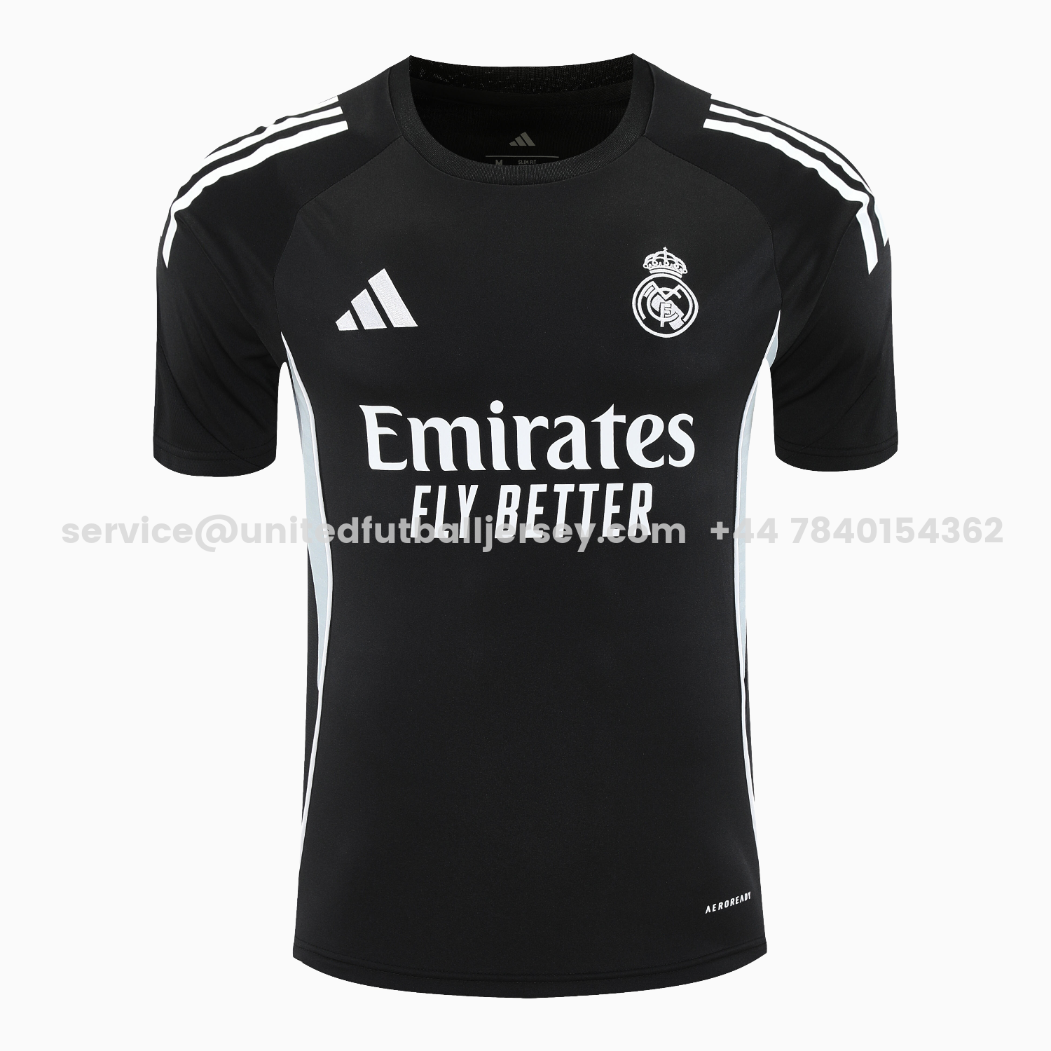 unitedfutballjersey-Real Madrid 25-26 Short-Sleeve Training Set - Light Grey Stripes Black Top & Black Shorts