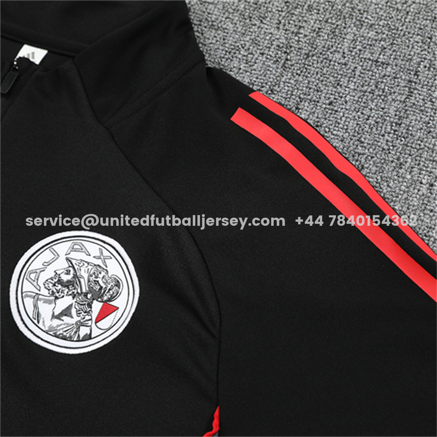 unitedfutballjersey-Ajax 25-26 Kids Long Sleeve Training Set - Black Top and Black Pants