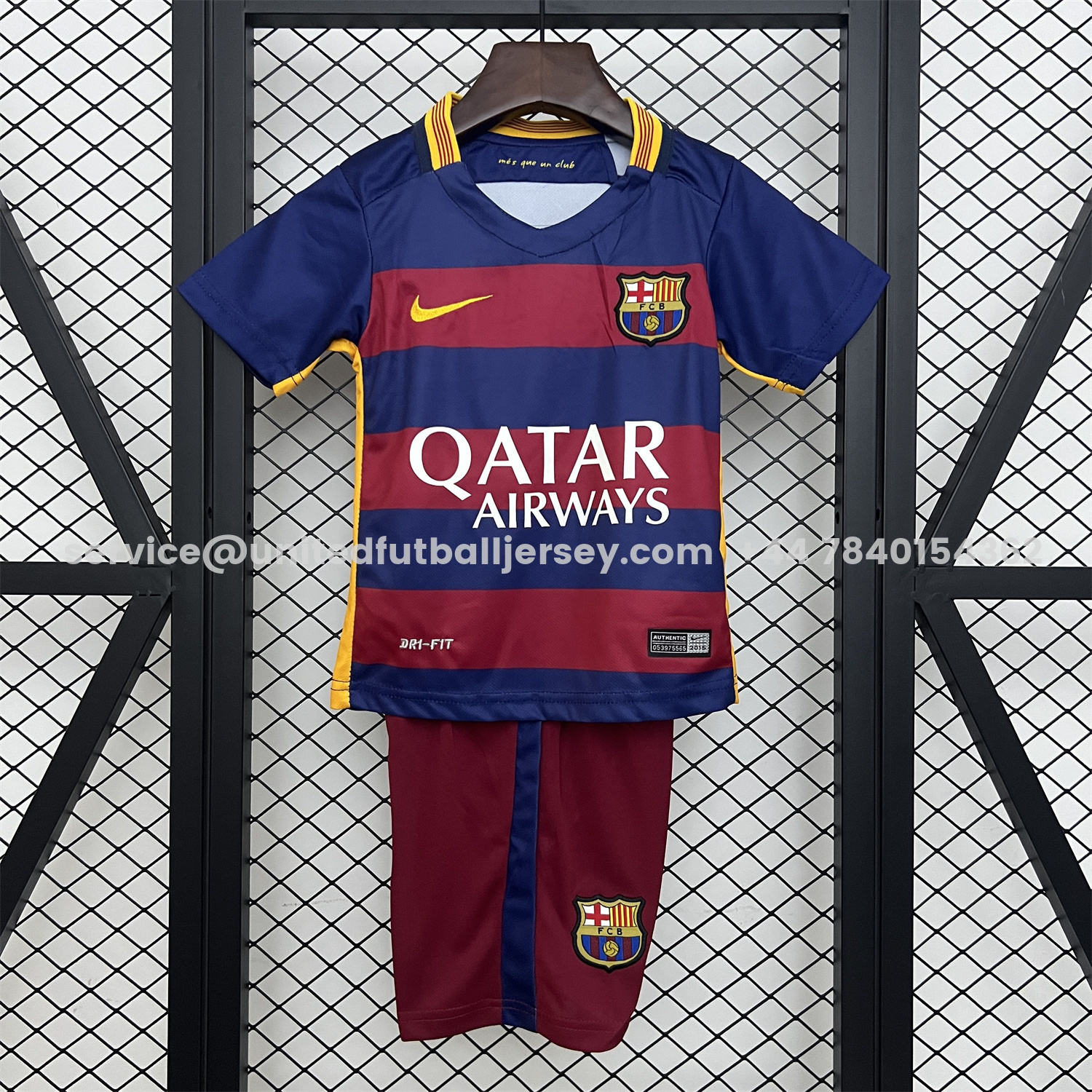 unitedfutballjersey-Retro Barcelona 2015-16 Home Kids Kit