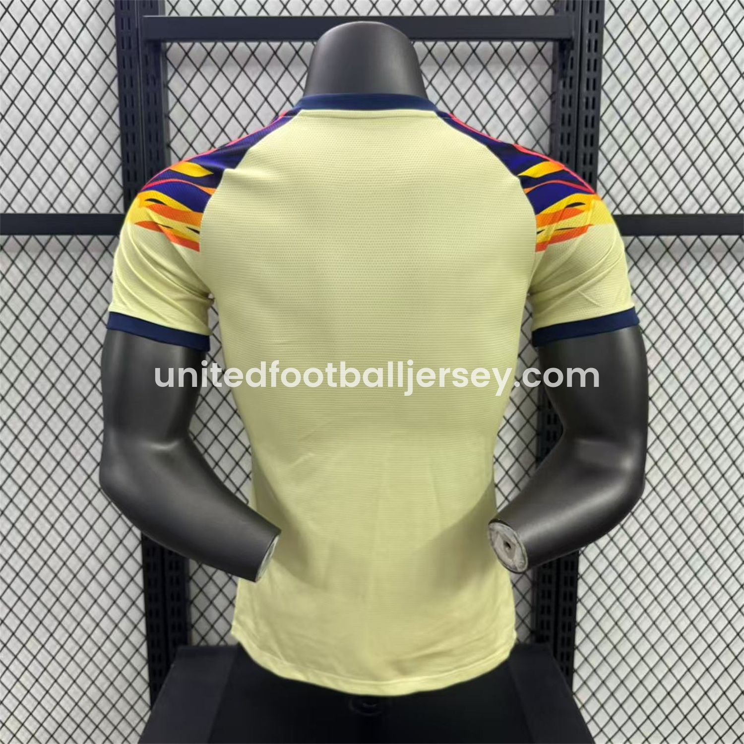 unitedfutballjersey-Club América 25-26 Blue Neck Light Yellow Special Jersey - Player Version