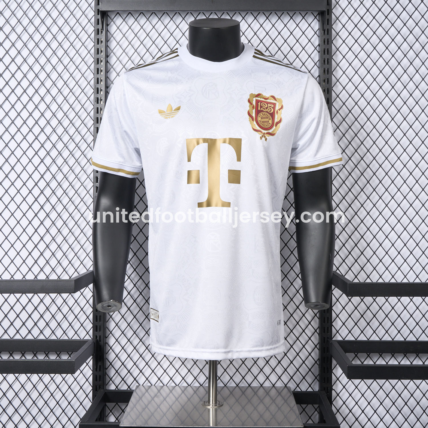 unitedfutballjersey-Bayern Munich 2025 White 125th Anniversary Jersey - Player Version