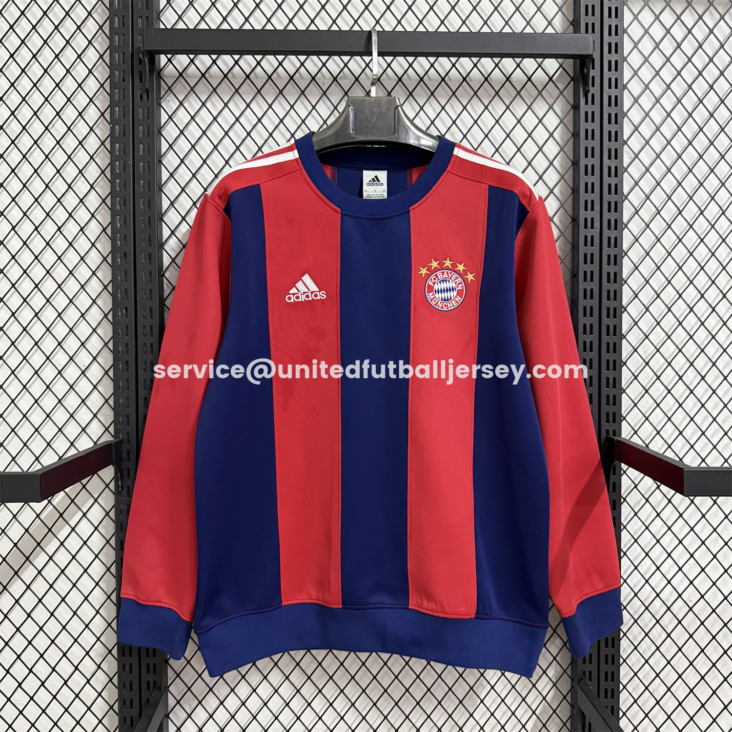 unitedfutballjersey-Bayern Munich 25-26 Red And Blue Unisex Pullover Hoodie
