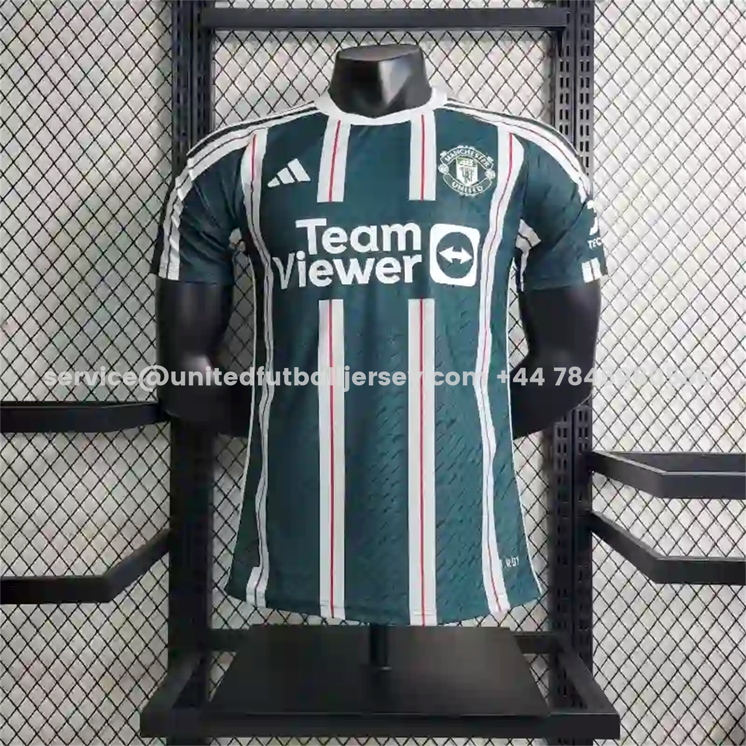 unitedfutballjersey-Retro Manchester United 2023-24 Away Green Jersey - Player Version
