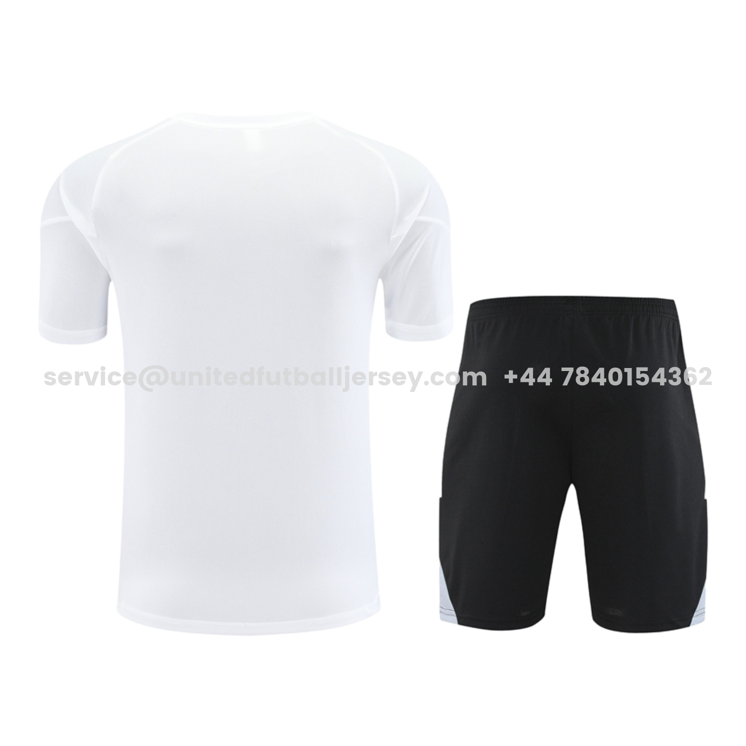unitedfutballjersey-Germany 25-26 Short-Sleeve Training Set - White Top & Black Shorts