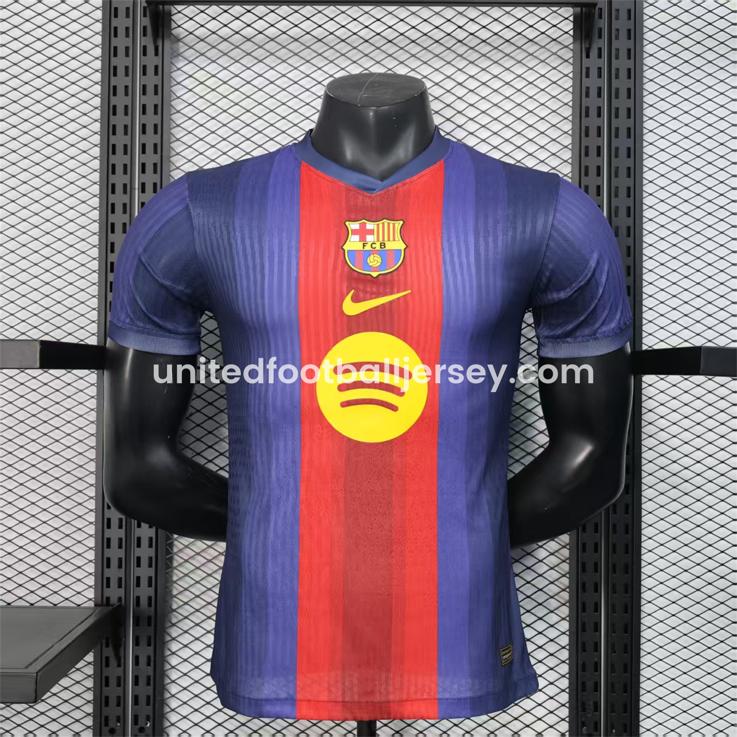 unitedfutballjersey-Barcelona 25-26 Big LOGO Red & Blue Stripe Special Edition Jersey - Player Version