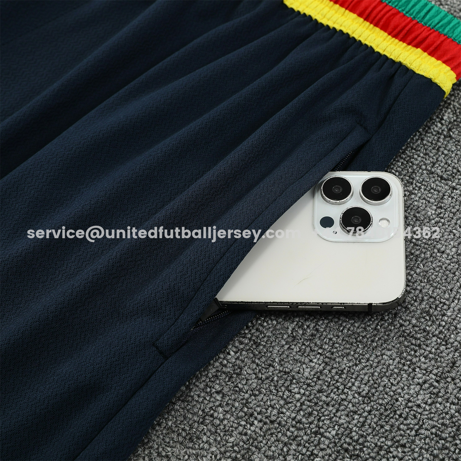 unitedfutballjersey-Cameroon 25-26 Short-Sleeve Training Set - Deep Blue Top and Shorts