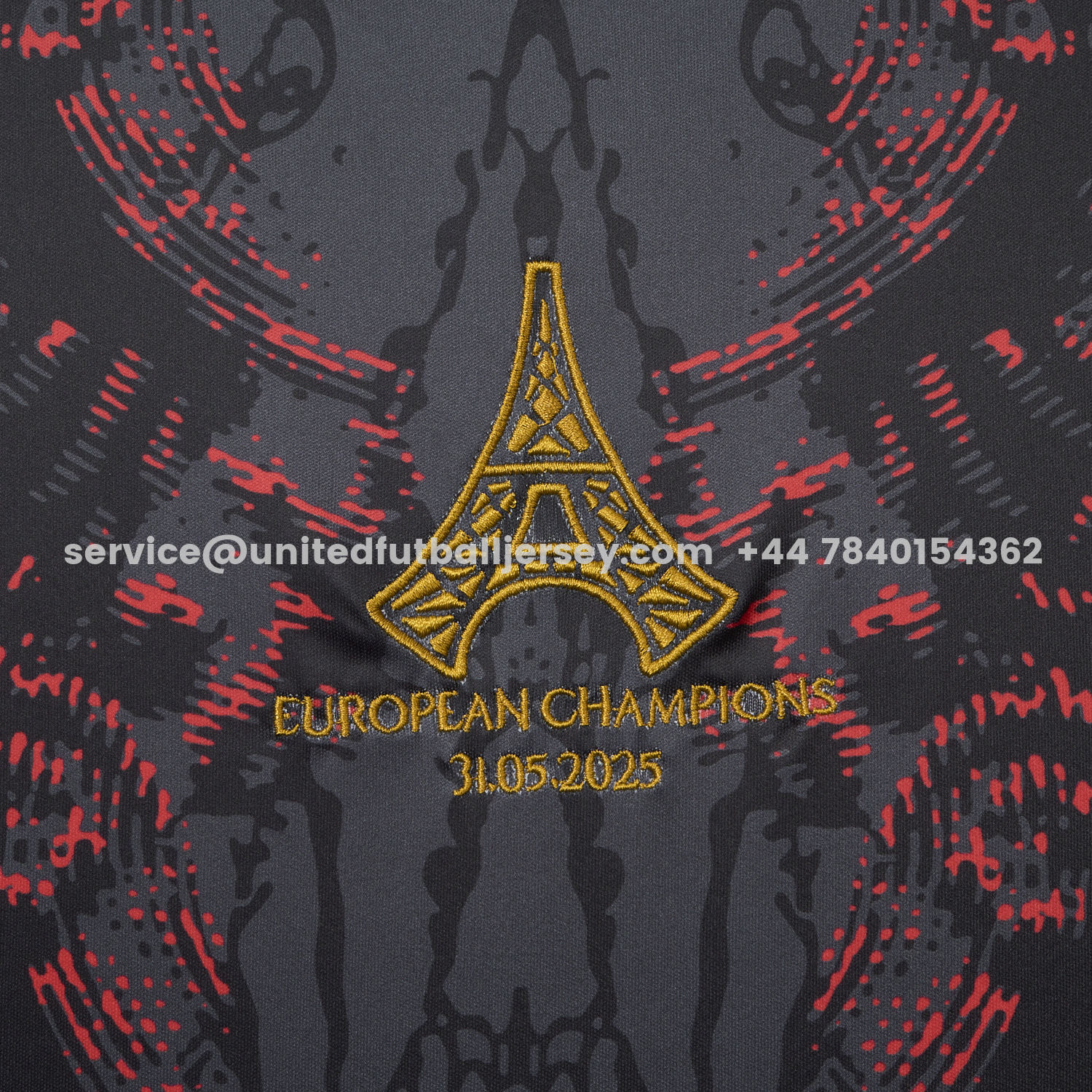 unitedfutballjersey-Paris Saint-Germain PSG 25-26 Champions League Commemorative Edition Black Red Eiffel Tower T-shirts