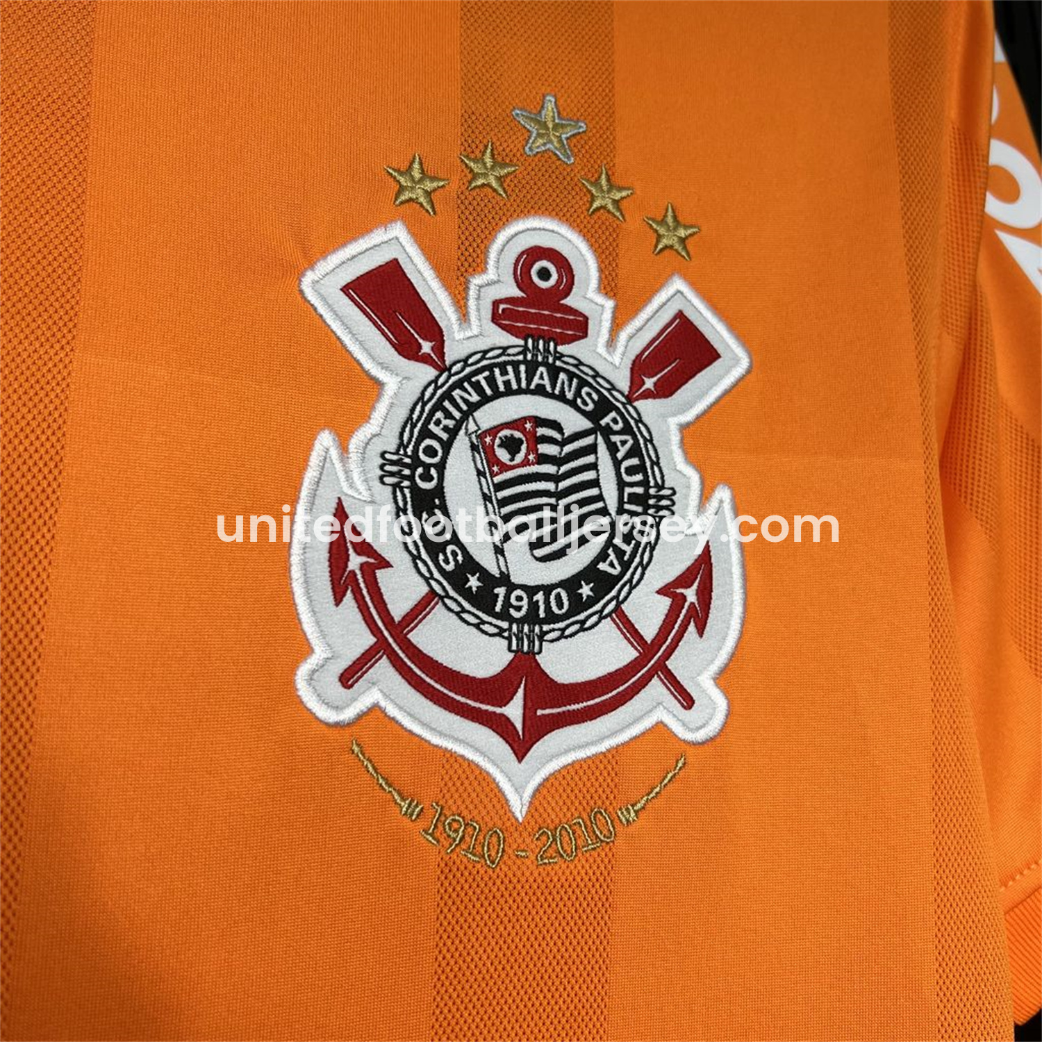 unitedfutballjersey-Retro Corinthians 2010 Orange Goalkeeper Jersey