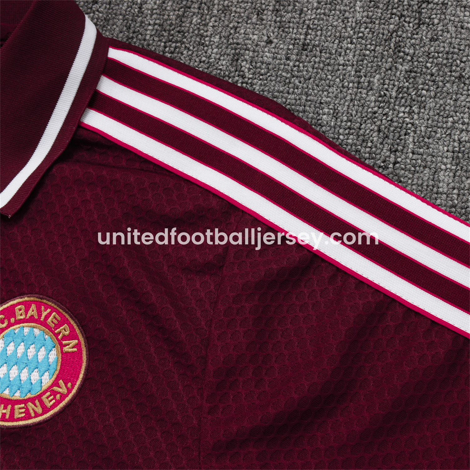 unitedfutballjersey-Bayern Munich 25-26 POLO Short-Sleeve Training Set - Deep Red Top and Pants