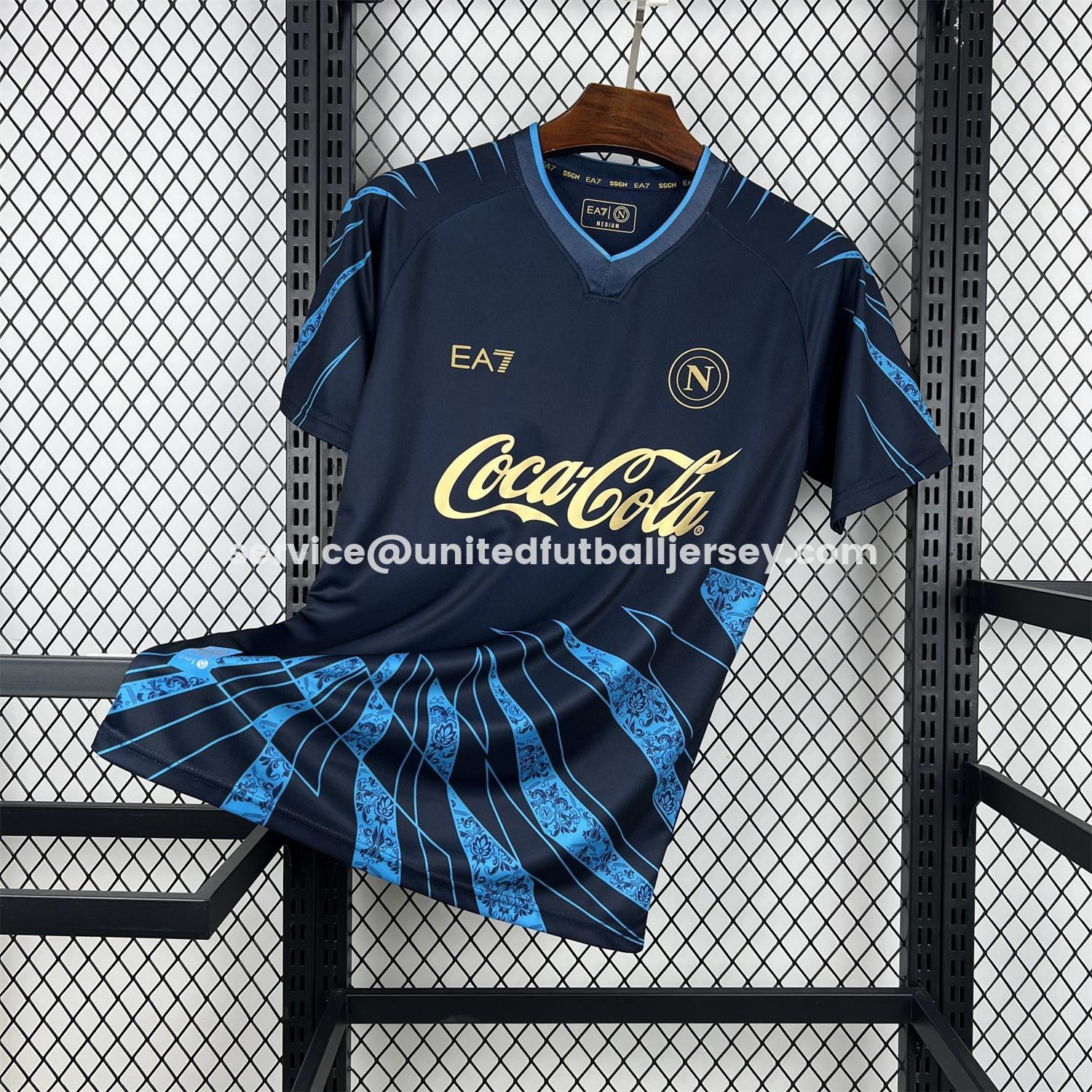 unitedfutballjersey-Napoli 25-26 CocaCola Dark Blue Special Jersey - Fans Version