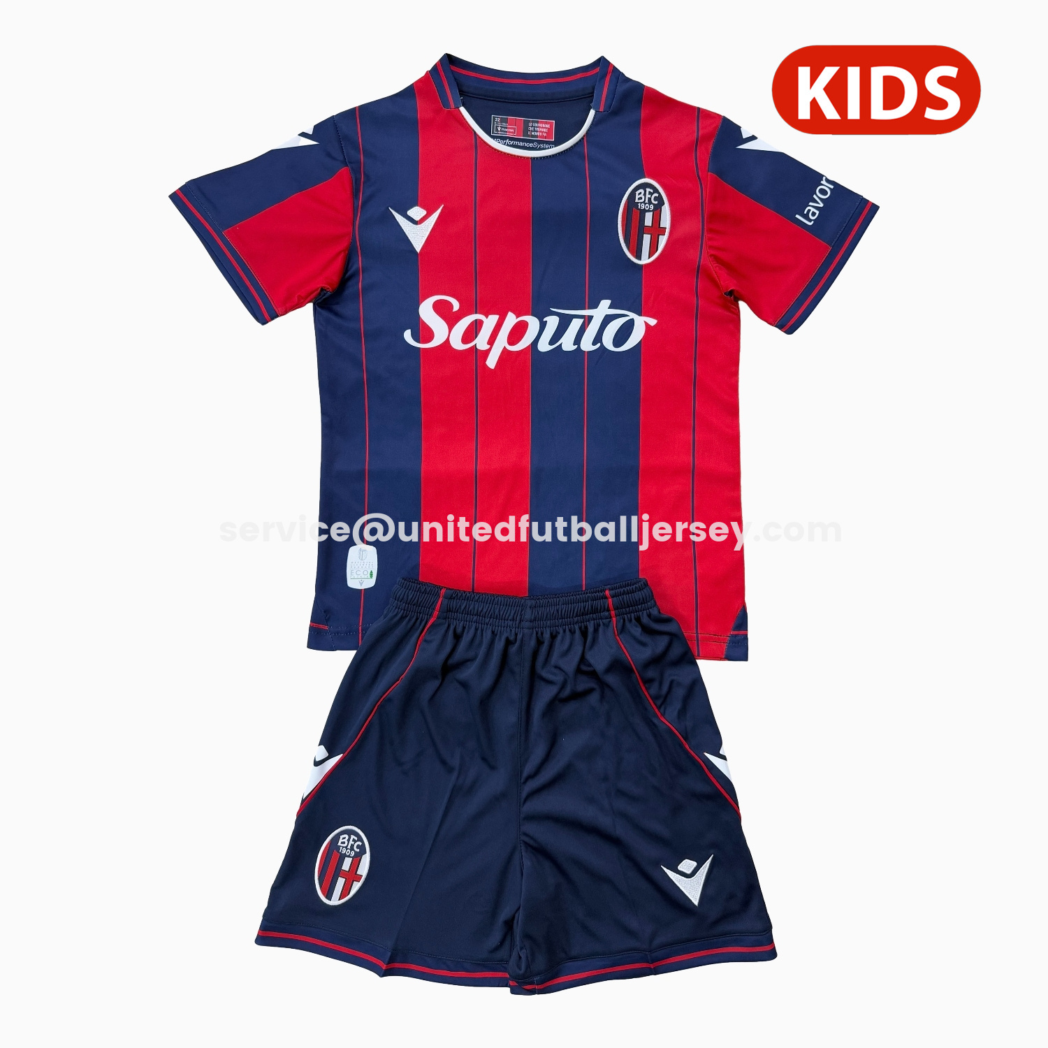unitedfutballjersey-Bologna 25-26 Home Kids Kit
