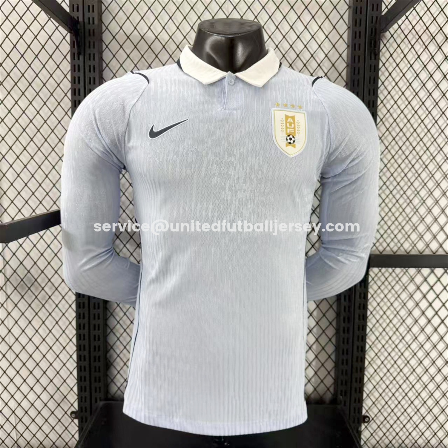 unitedfutballjersey-Uruguay 2026 Home Long Sleeves Jersey - Player Version