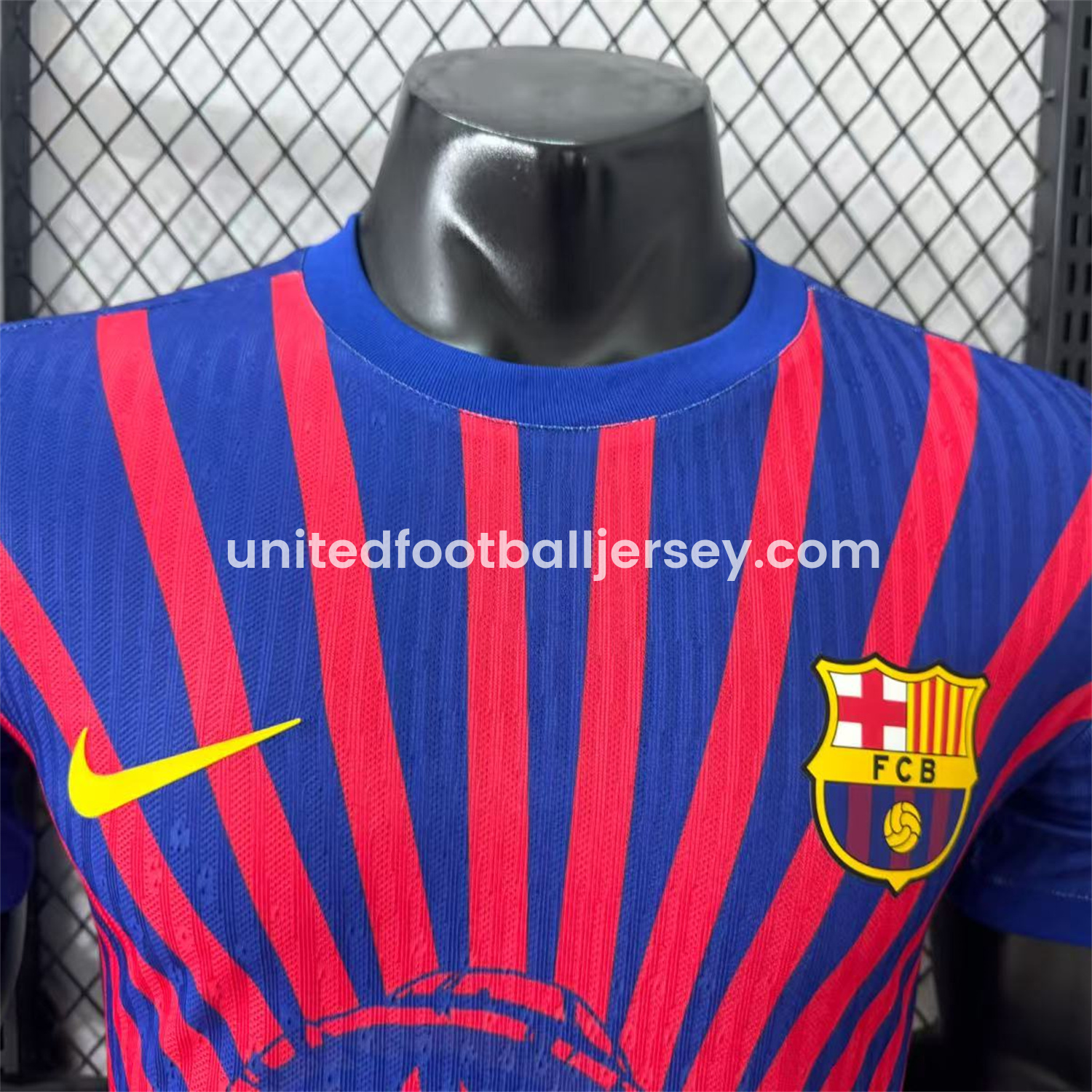 unitedfutballjersey-Barcelona 25-26 One Piece Red Silhouette Special Blue Jersey - Player Version