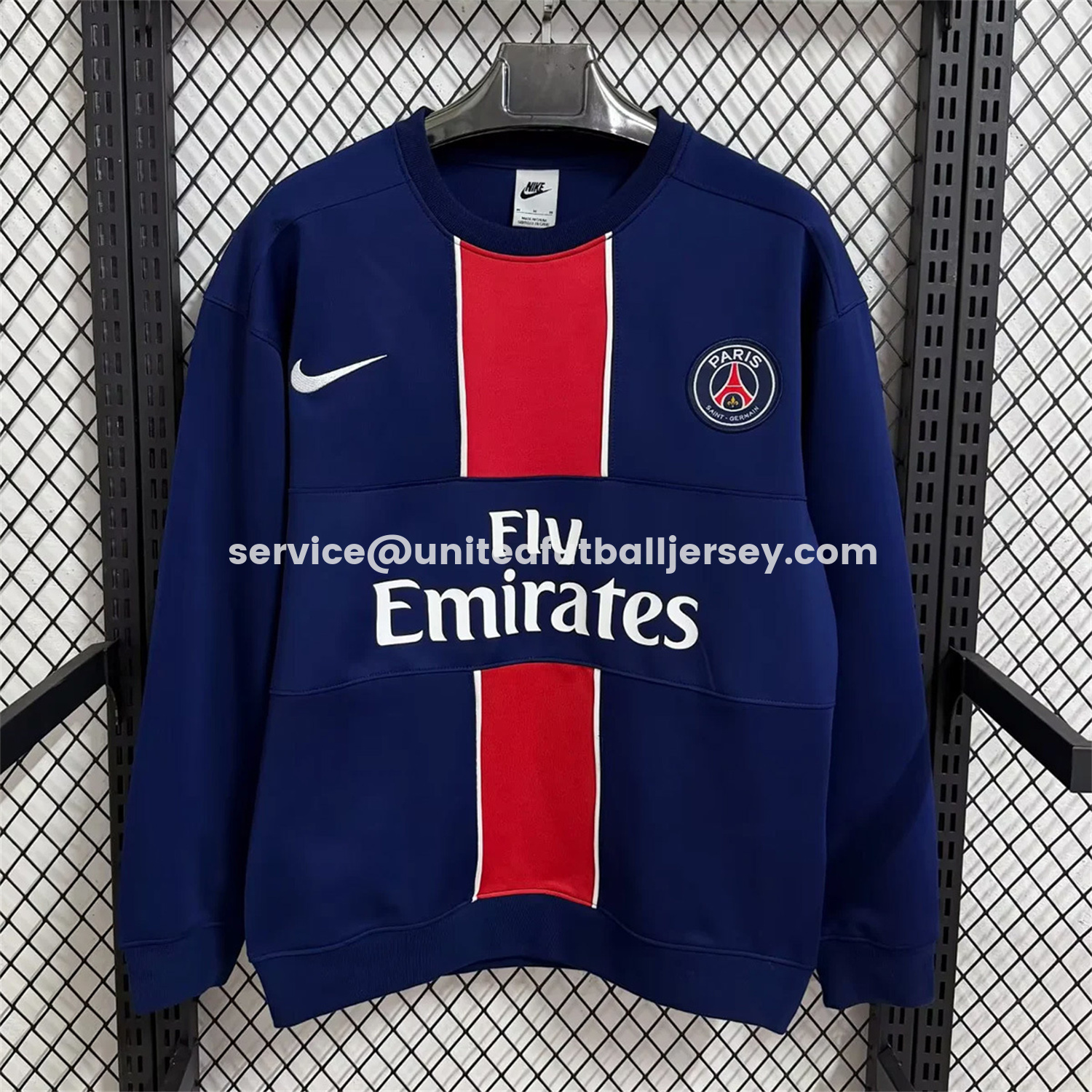 unitedfutballjersey-Paris Saint-Germain PSG 25-26 Blue And Red Unisex Pullover Hoodie