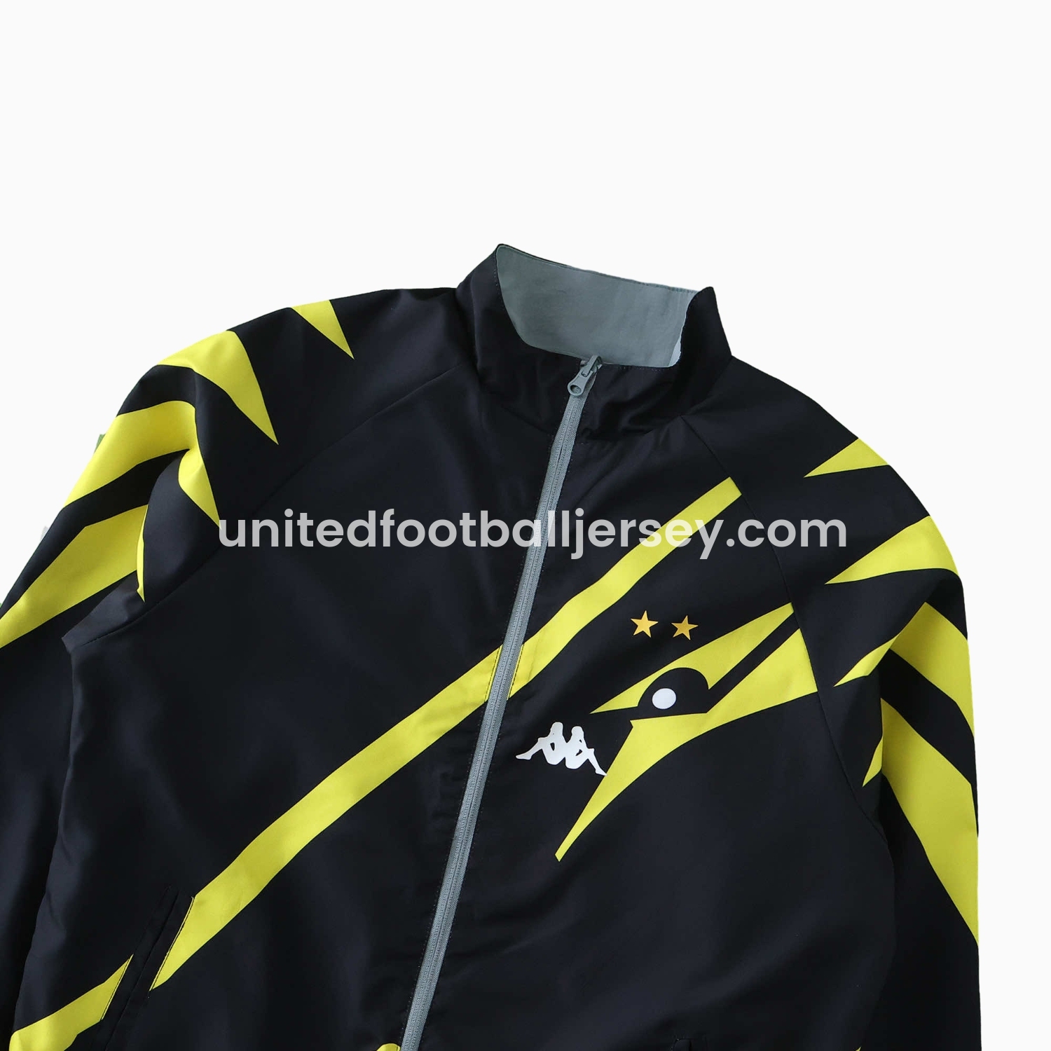 unitedfutballjersey-Borussia Dortmund 24-25 Retro Style Double Sided Reversible Windbreaker - Black & Grey