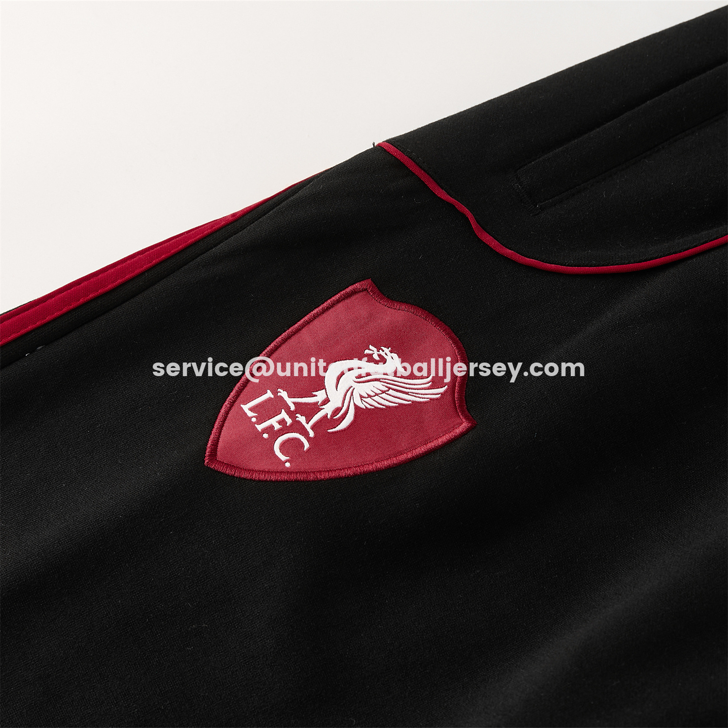 unitedfutballjersey-Liver.pool 25-26 Hooded Windbreaker Training Set - Black Top & Black Pants