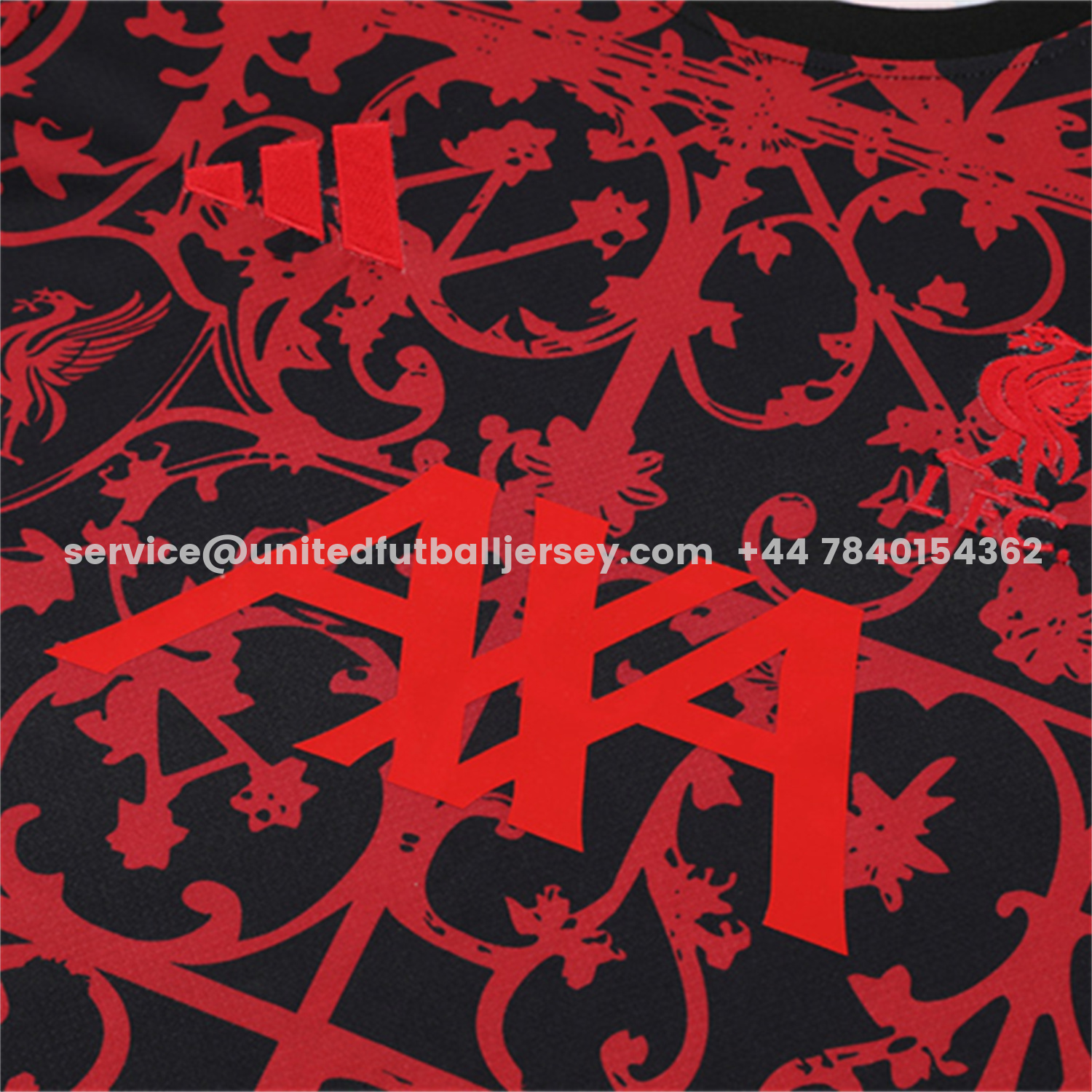 unitedfutballjersey-Liver.pool 25-26 Short-Sleeve Training Set - Red Camouflage Top & Black Shorts