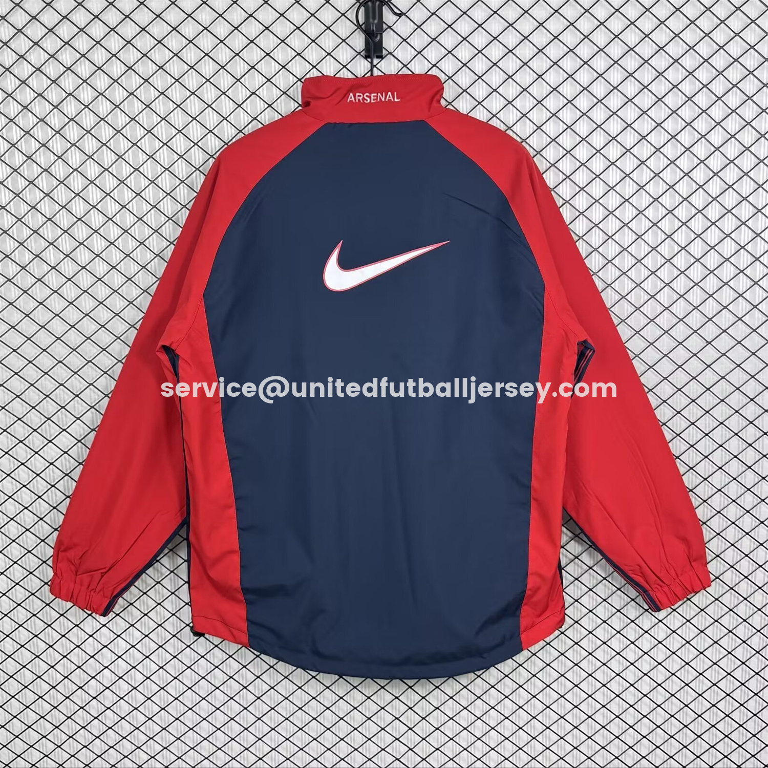 unitedfutballjersey-Retro Arsenal 1998-99 Home Windbreaker Jacket - Red And Dark Grey
