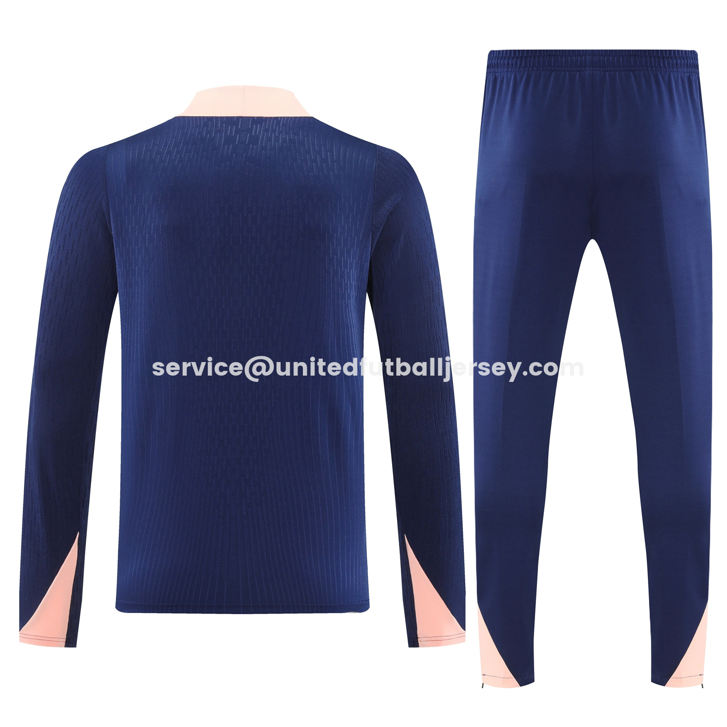 unitedfutballjersey-France 2026 Long Sleeve Training Set - Dark With Pink Top and Pants