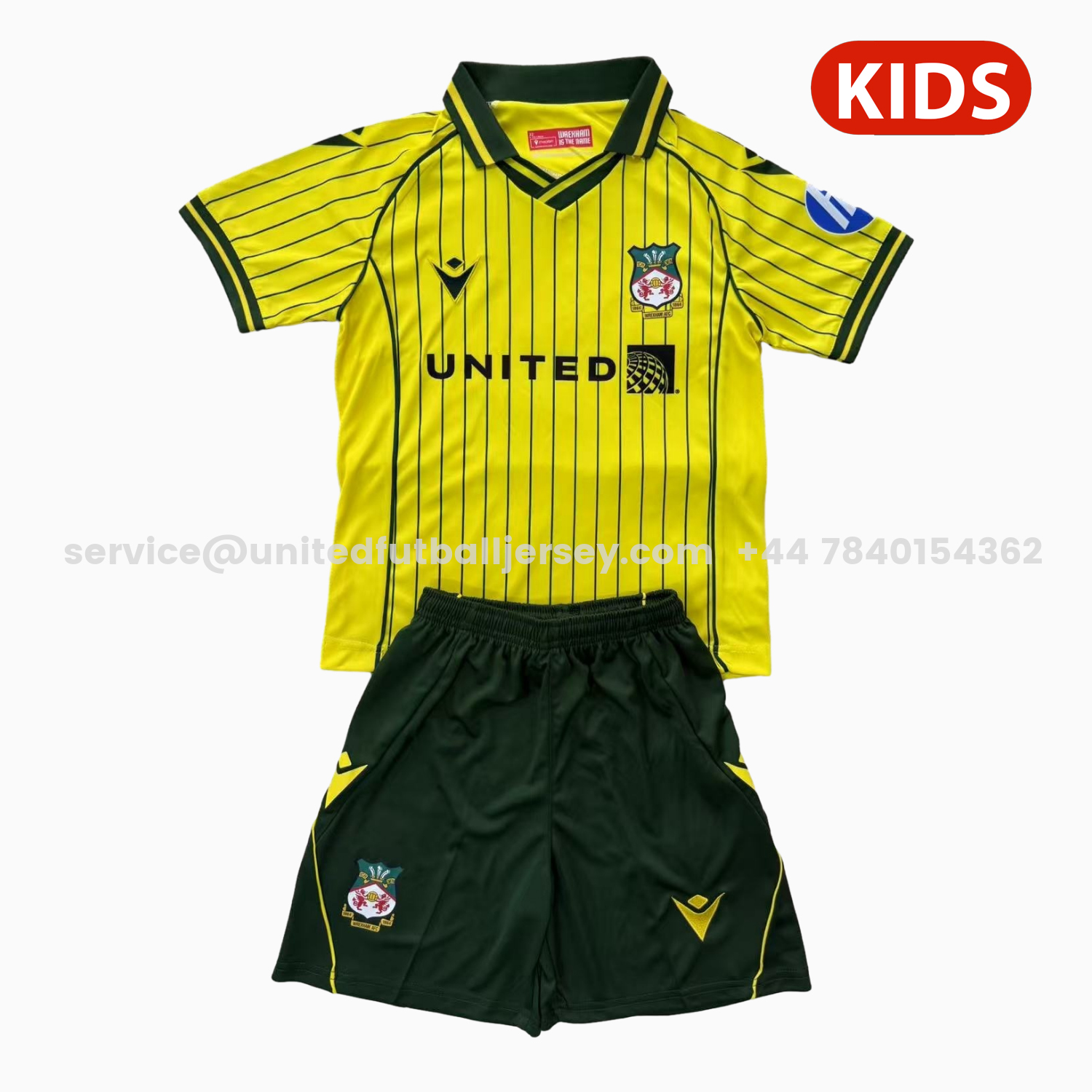unitedfutballjersey-Wrexham 25-26 Away Kids Kit