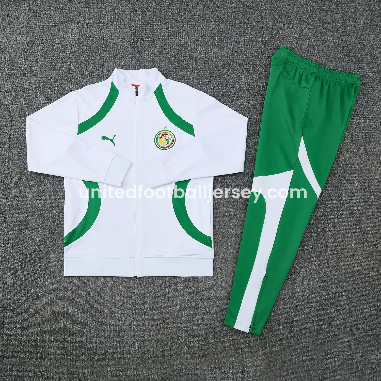 unitedfutballjersey-Senegal 25-26 Jacket Training Tracksuit - White Jackets & Green Pants