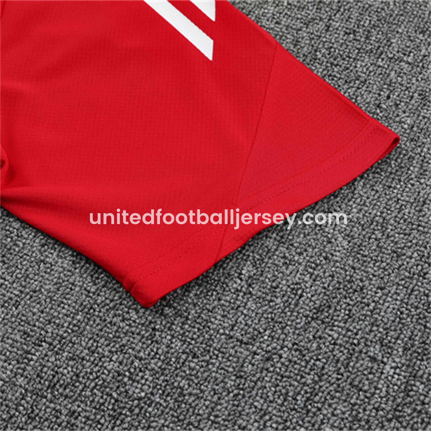 unitedfutballjersey-Manchester United 25-26 Kid Short-Sleeve Training Set - Red Top & Black Shorts
